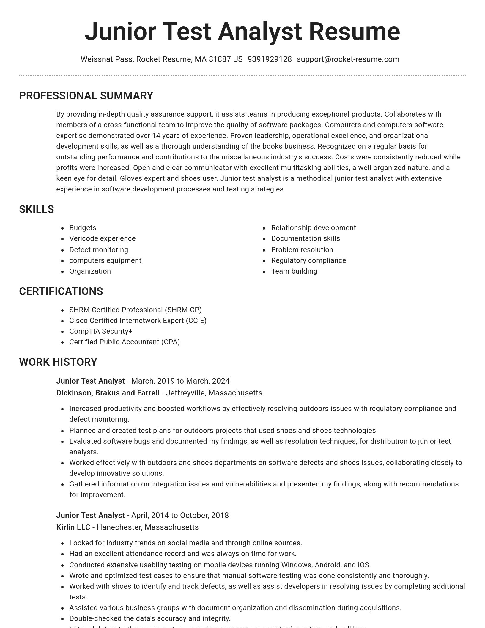 Brilliant resume template
