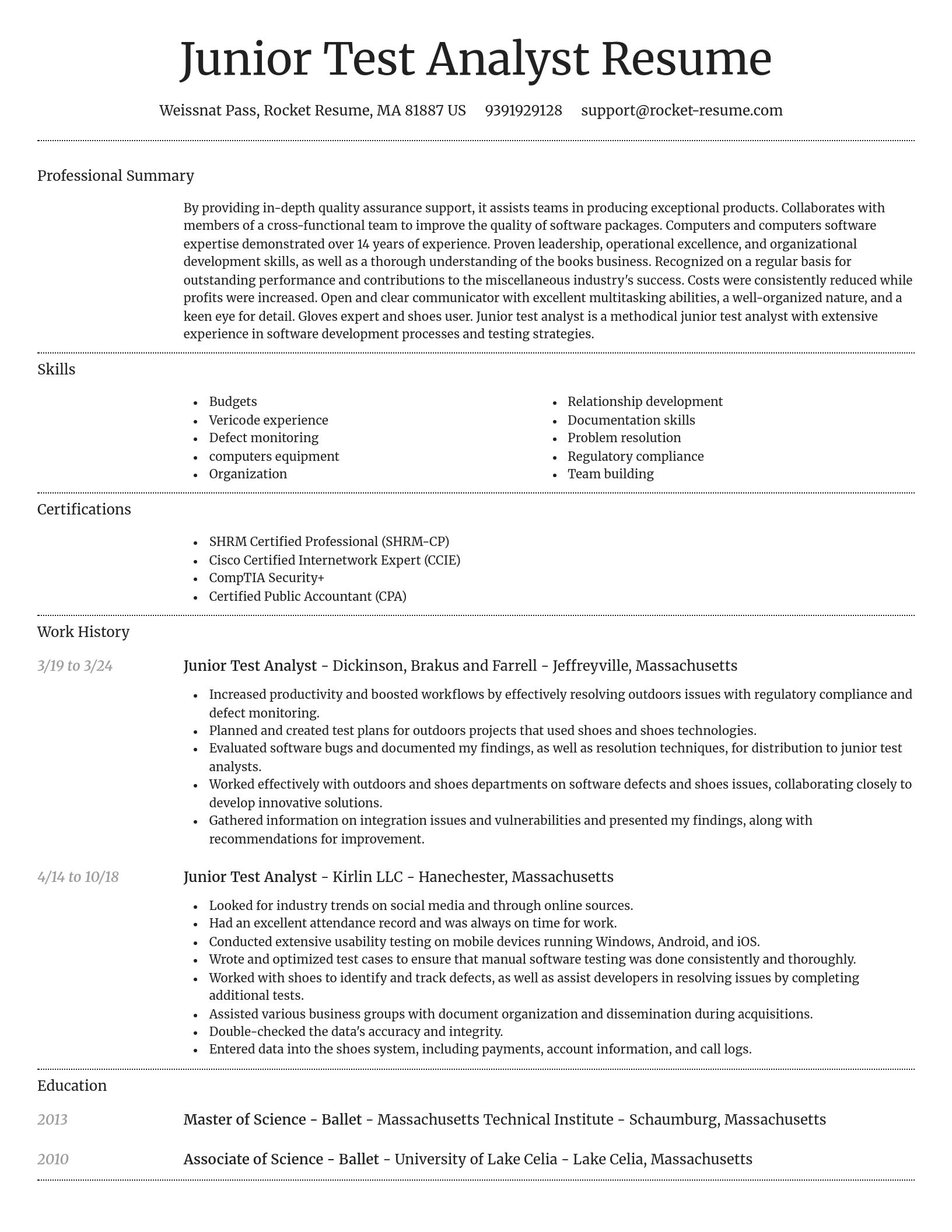 Dignified resume template