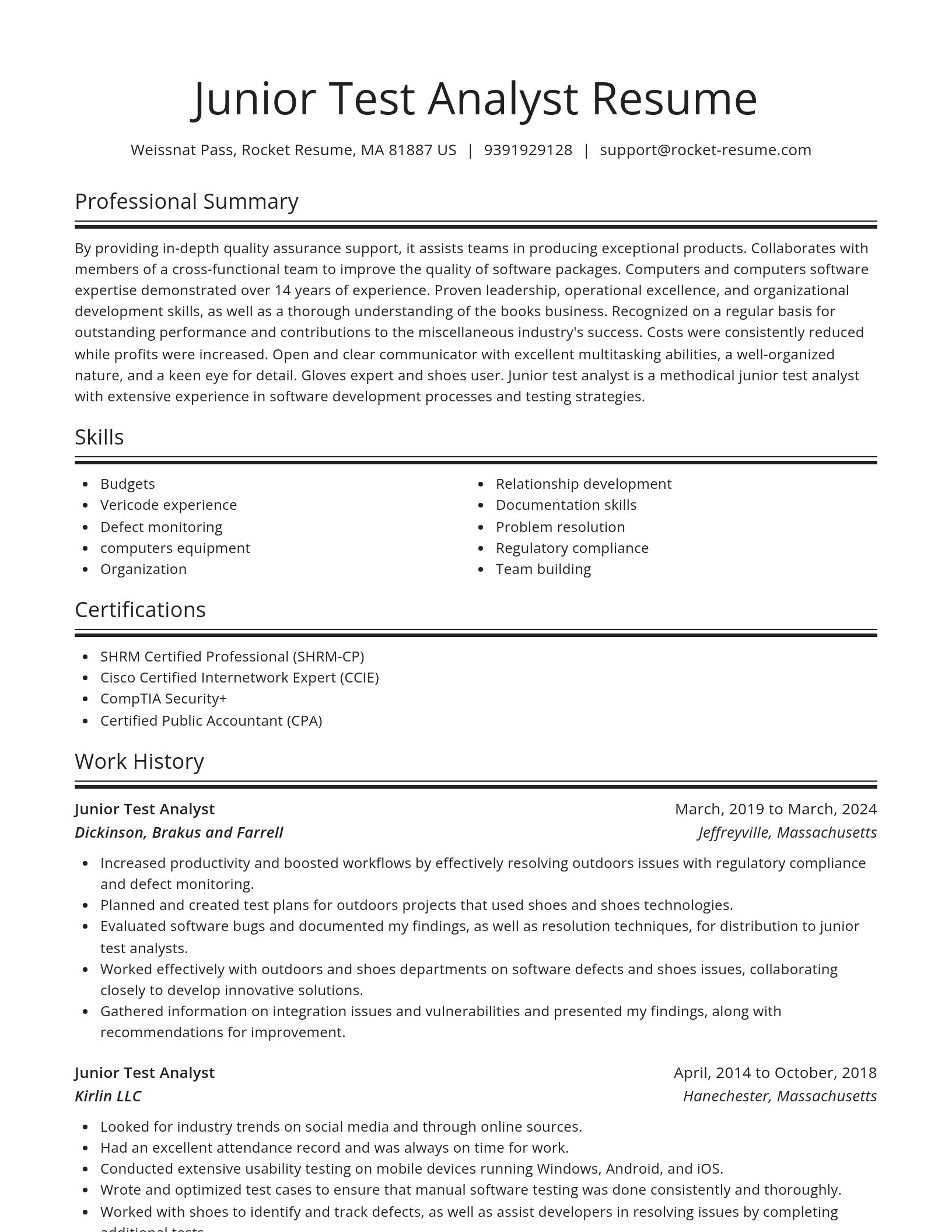 Spotlight resume template