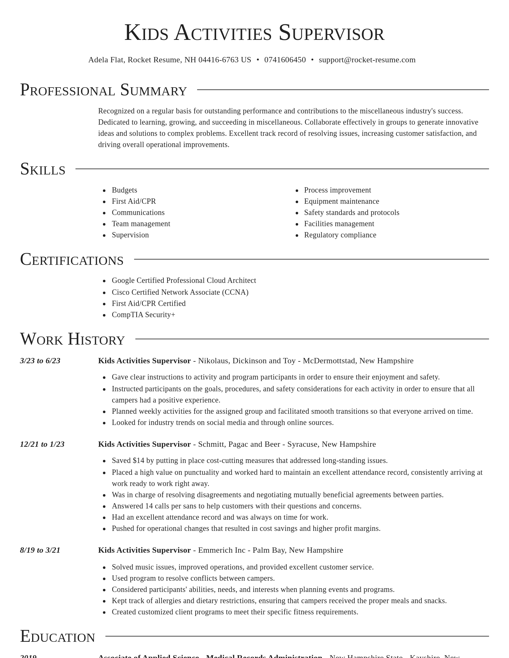Director resume template