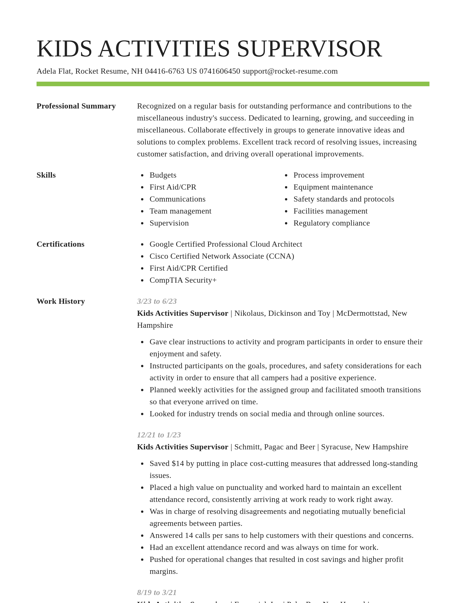 Smart resume template