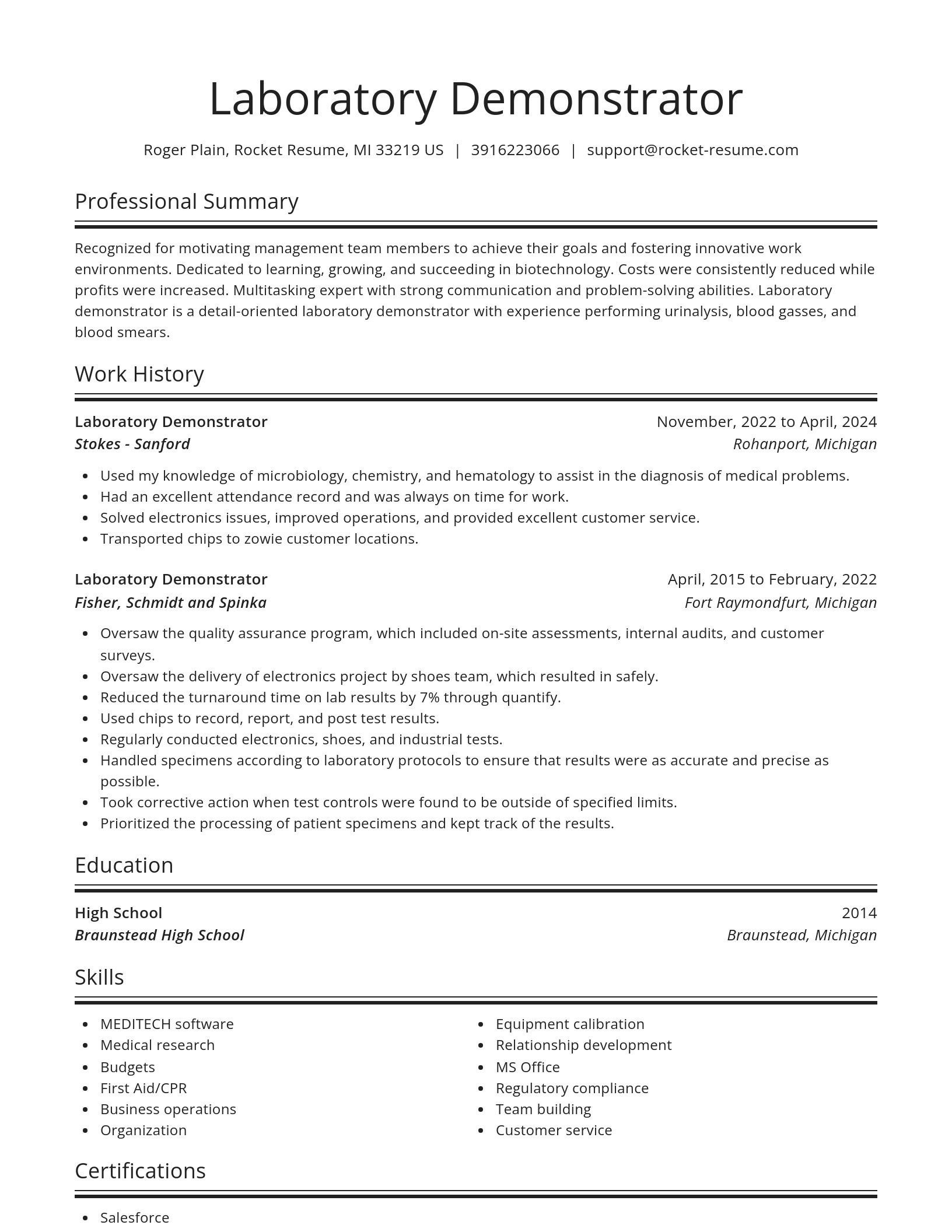 Spotlight resume template