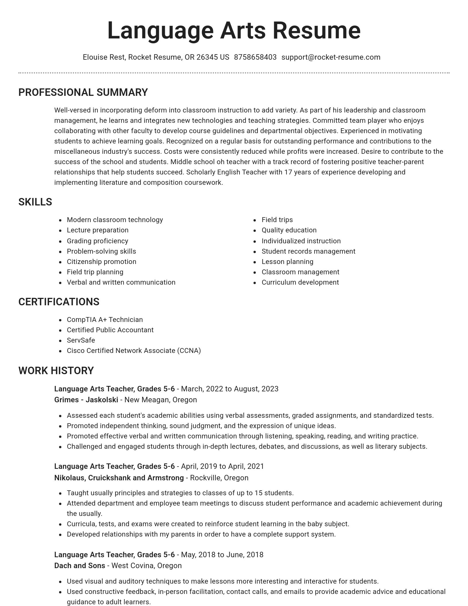 Brilliant resume template