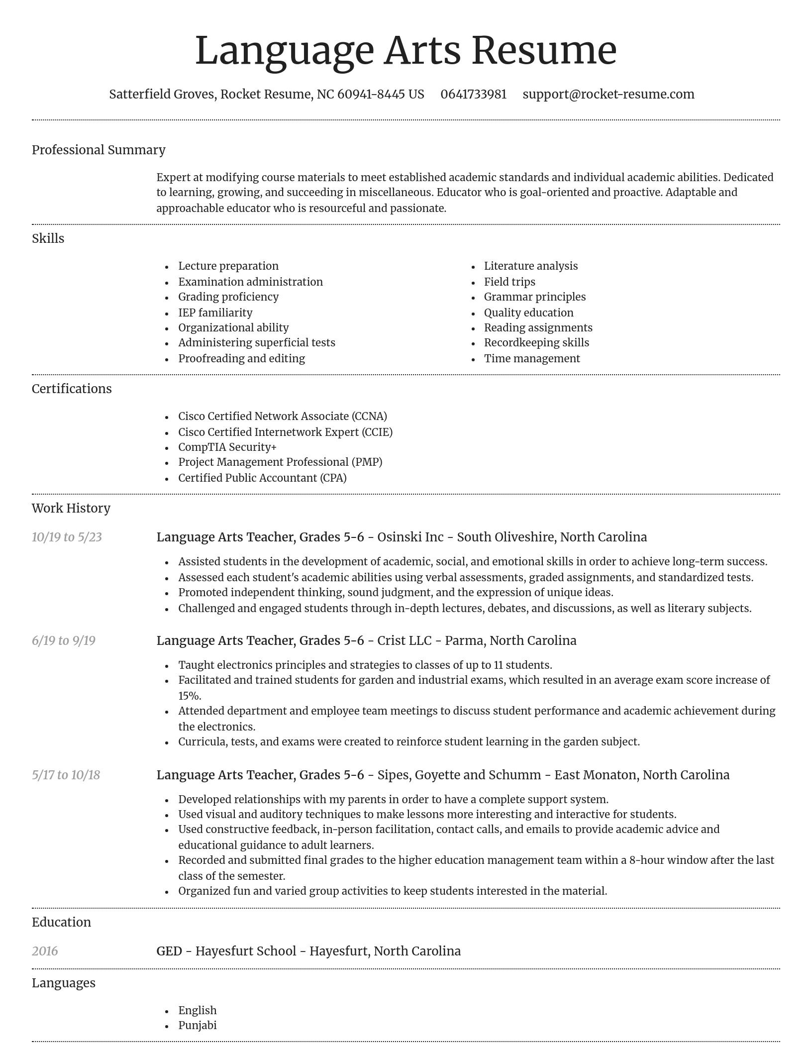 Dignified resume template