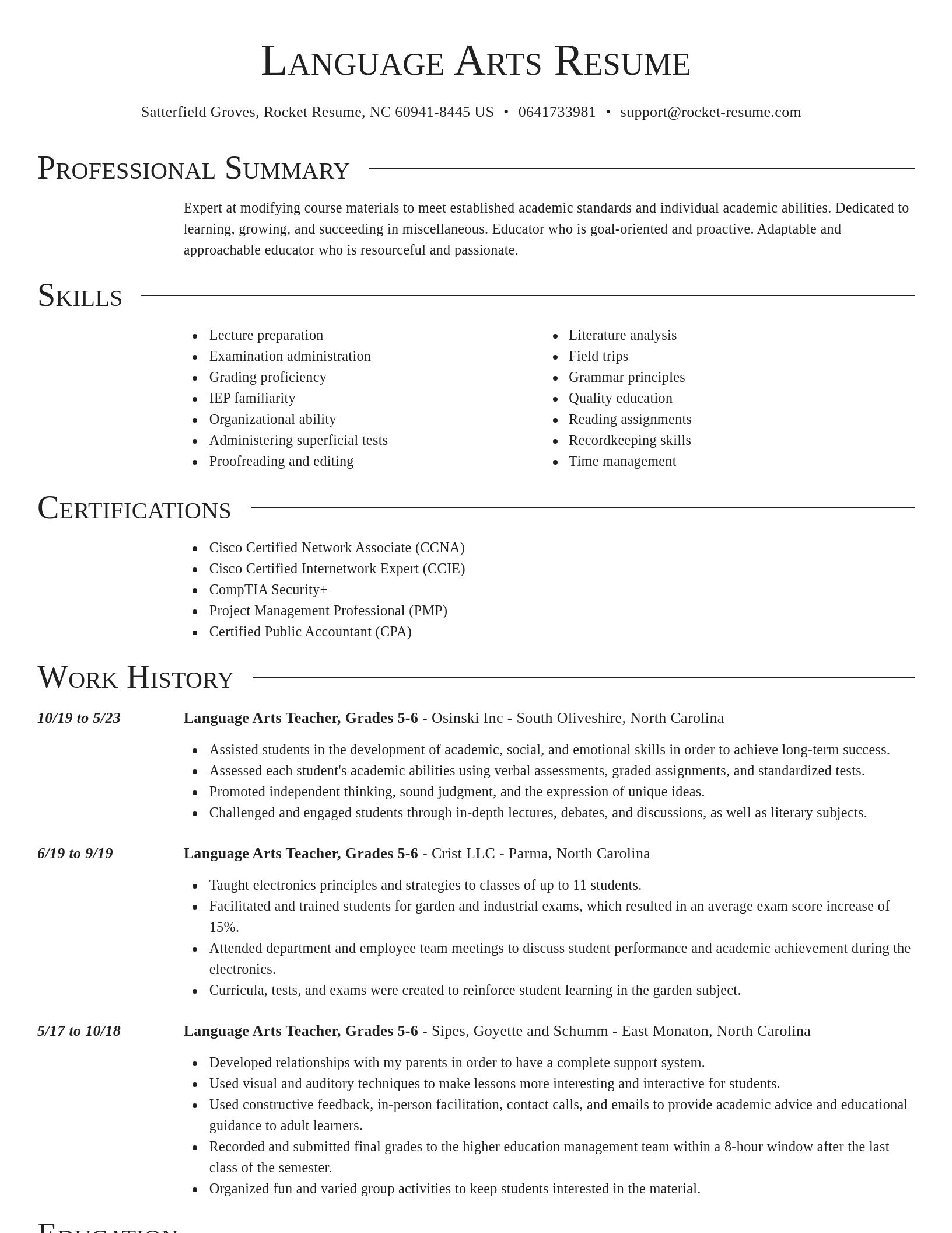 Director resume template