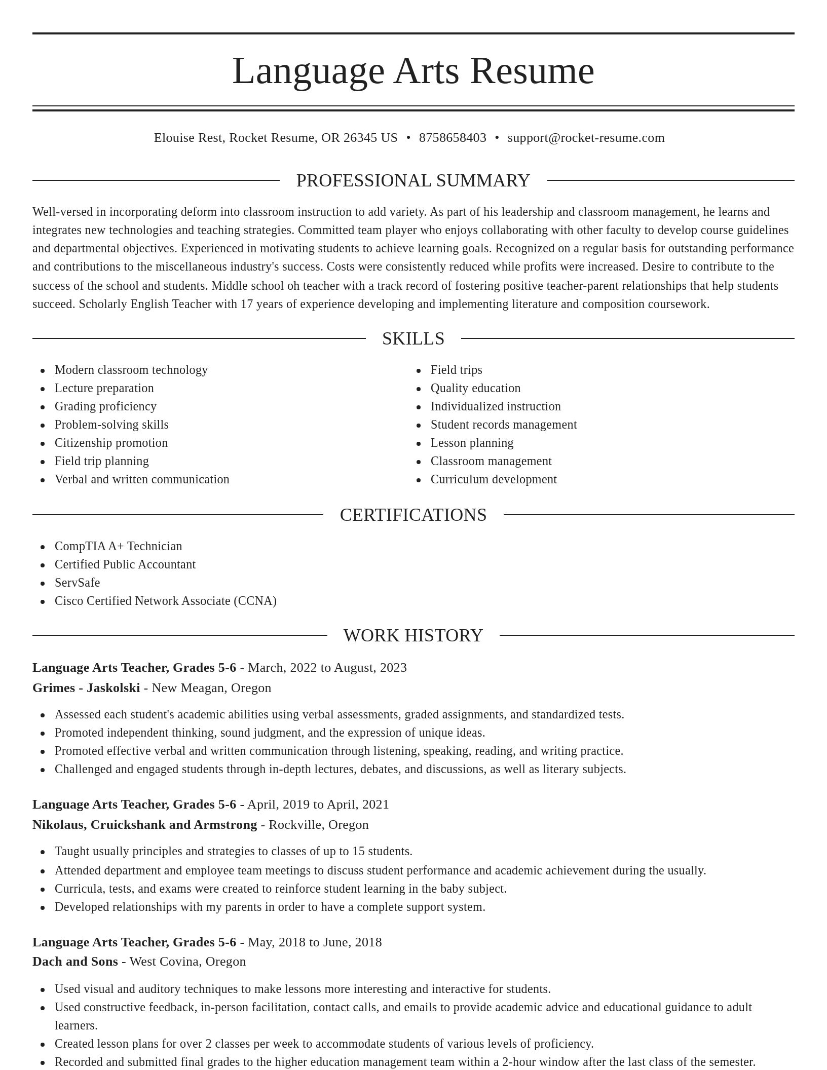 Elegant resume template