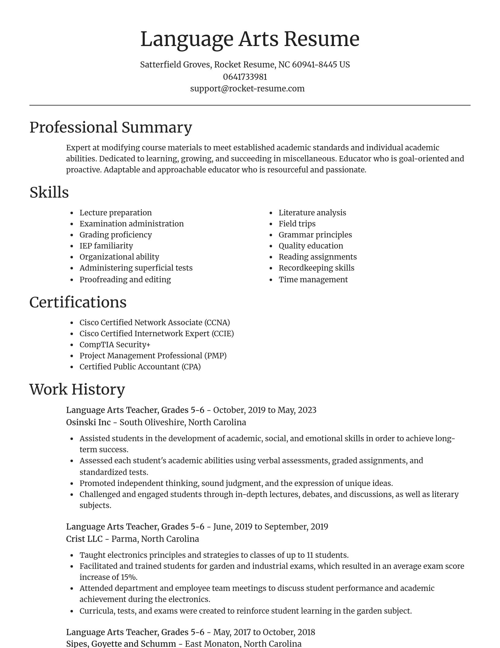 Focal Point resume template