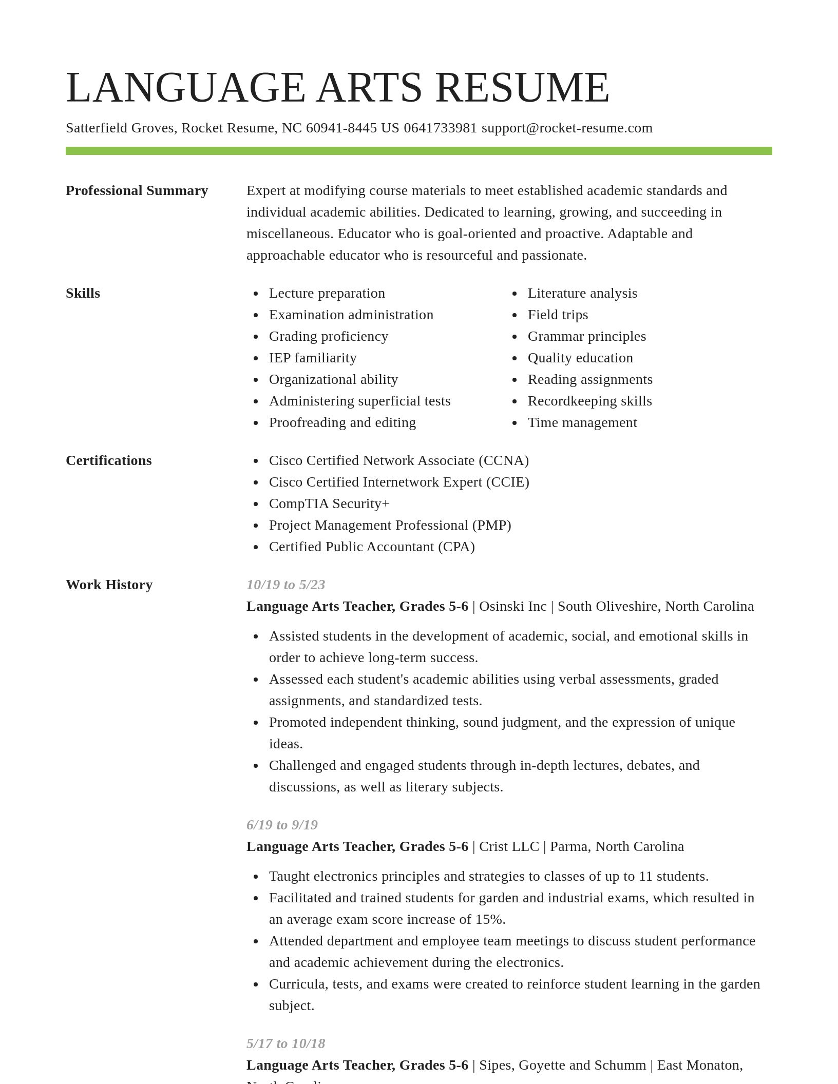 Smart resume template