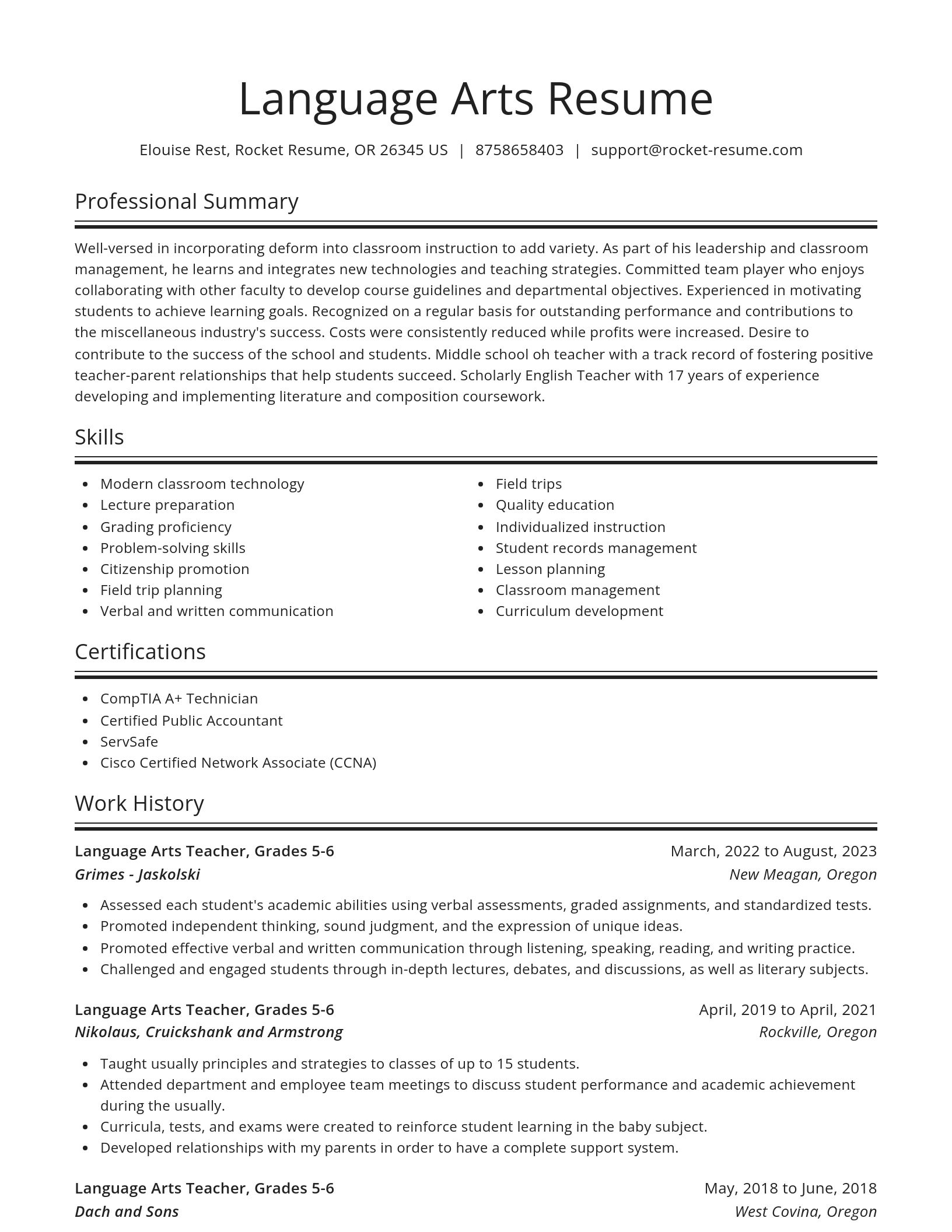 Spotlight resume template