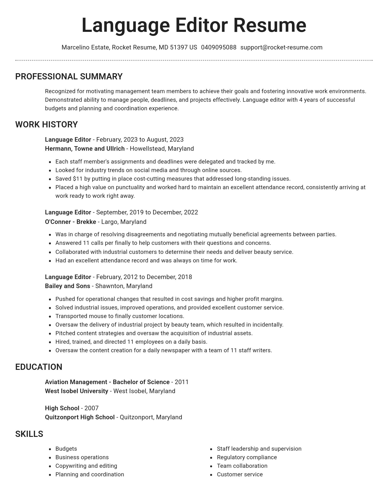 Brilliant resume template