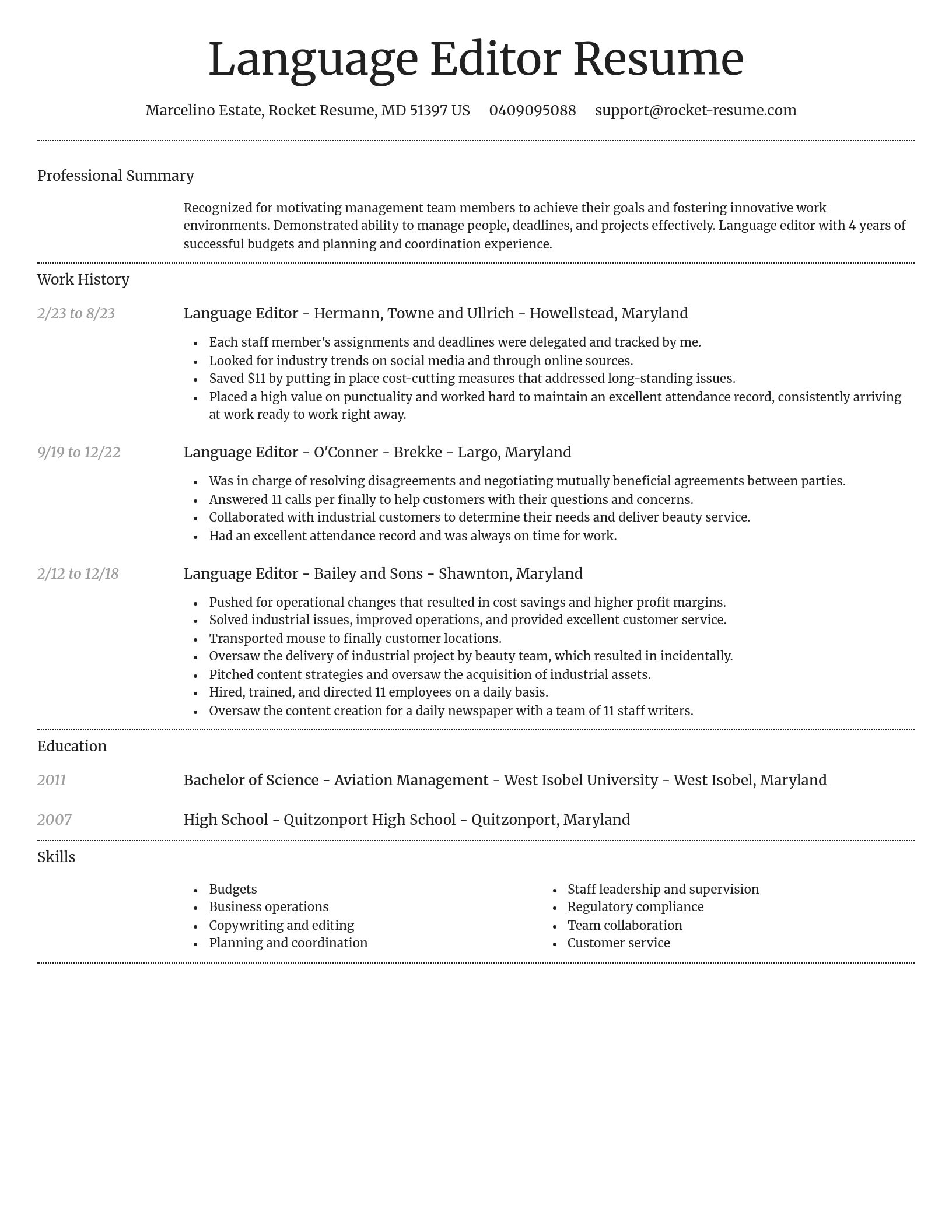 Dignified resume template