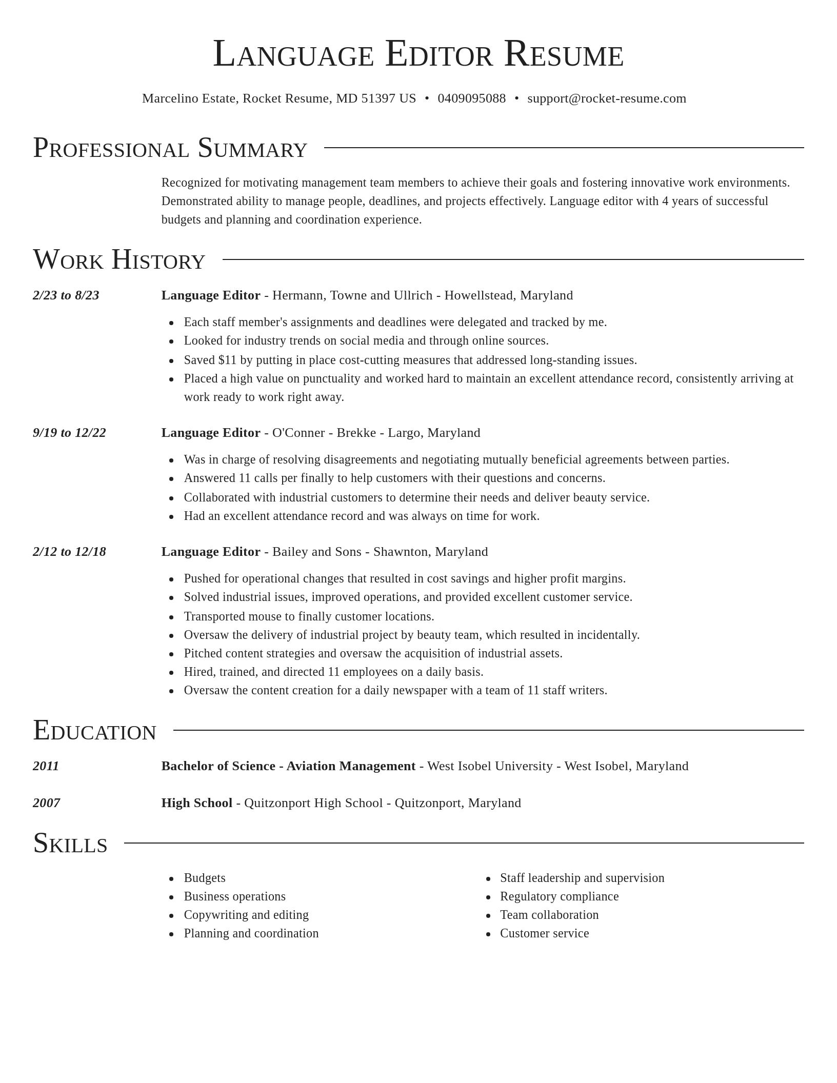 Director resume template