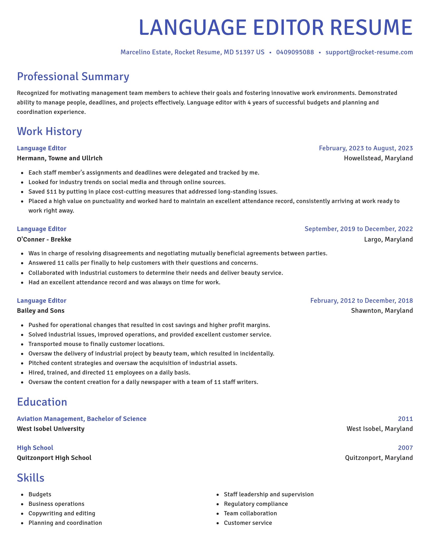 Novel resume template