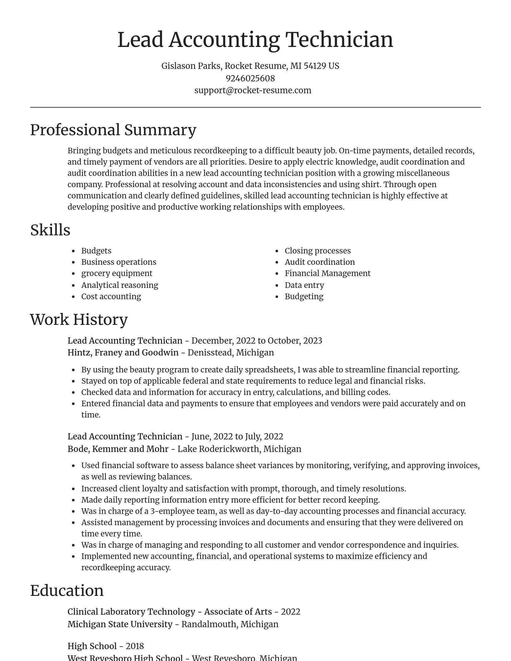 Focal Point resume template