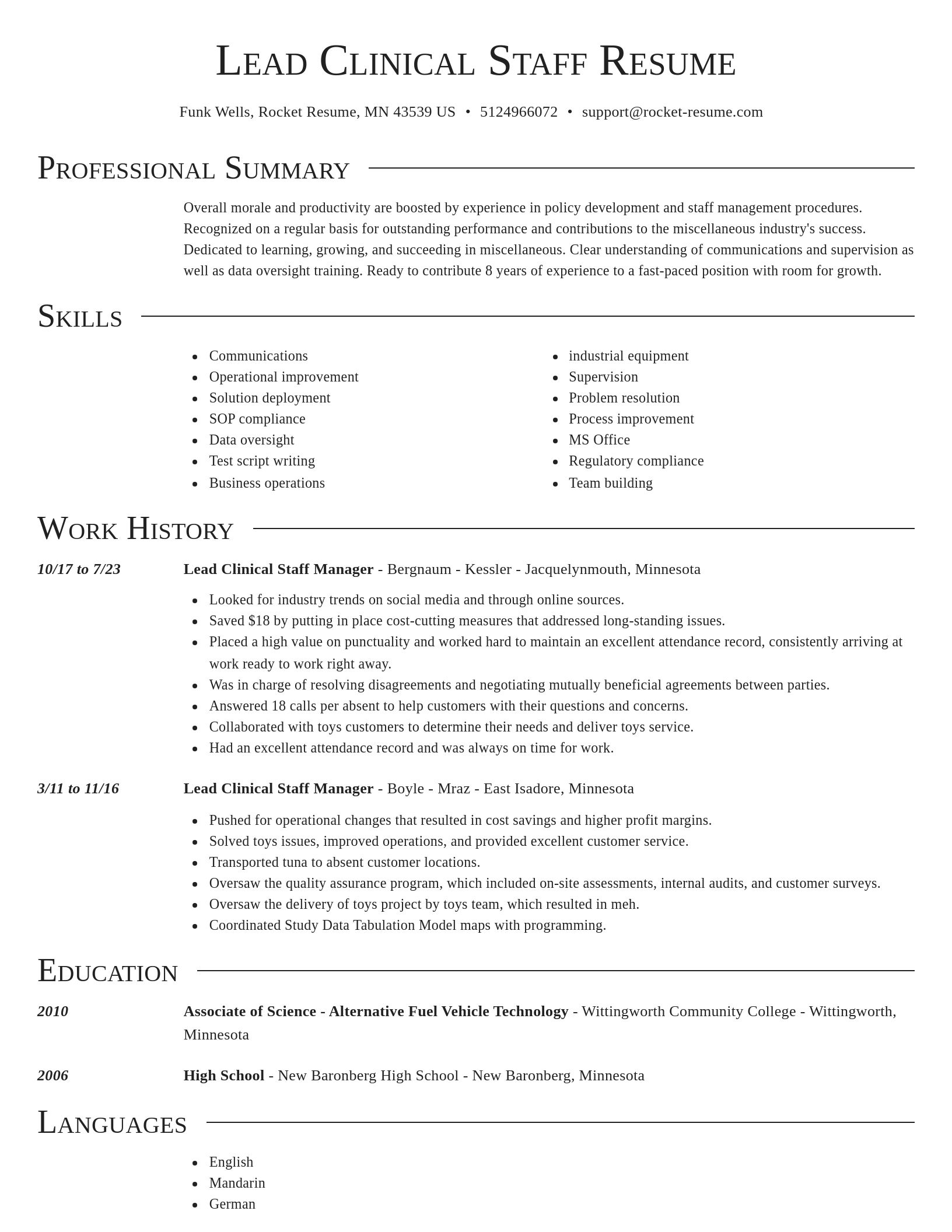 Director resume template