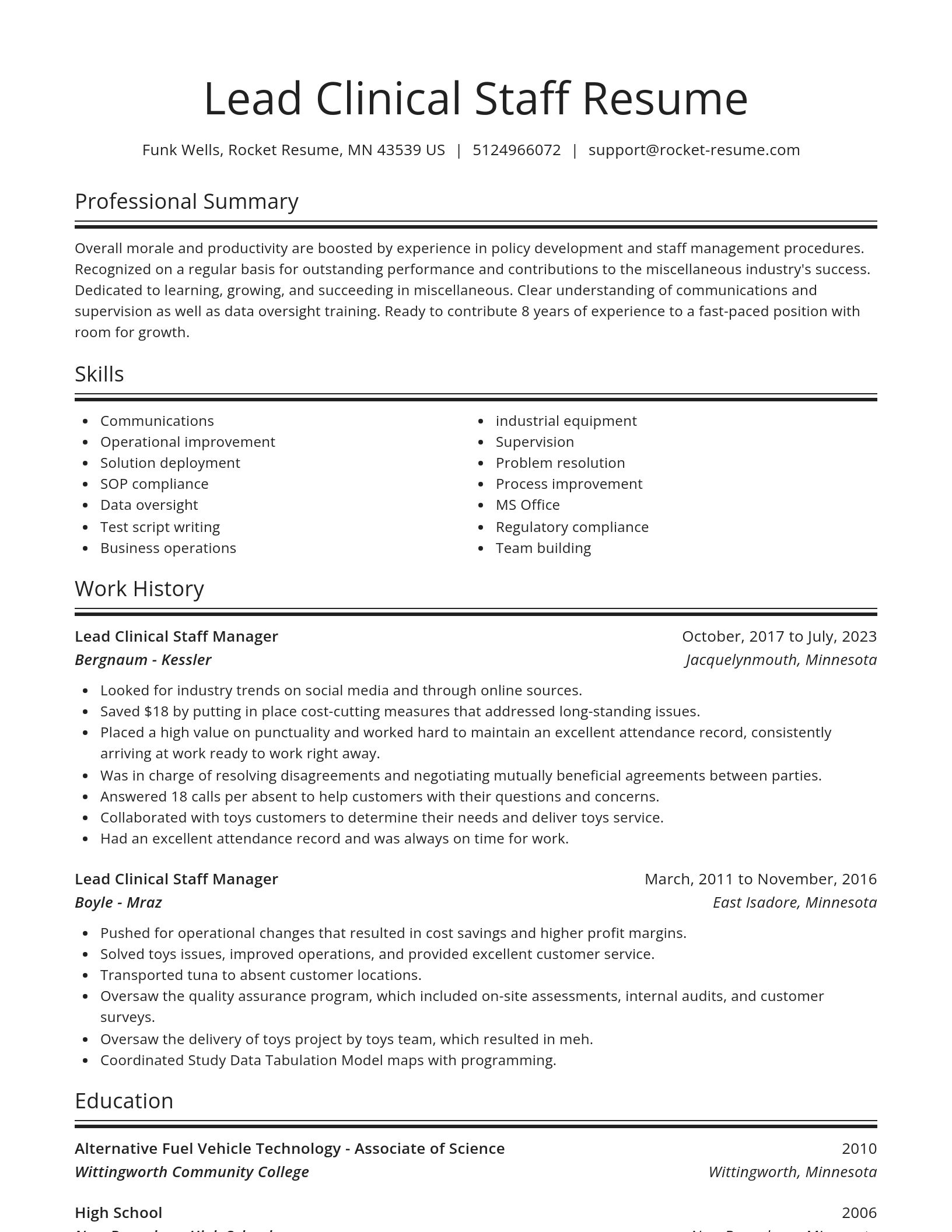 Spotlight resume template