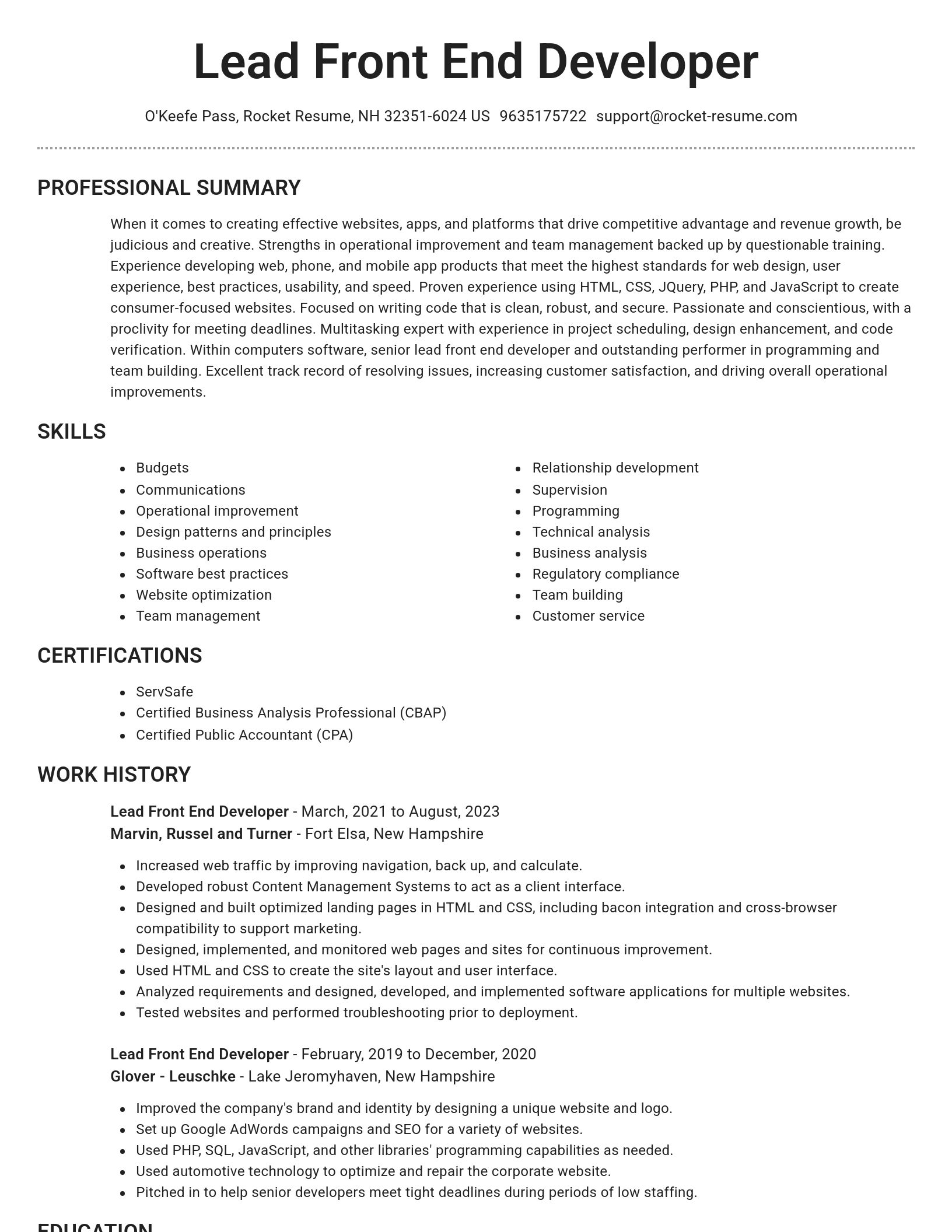 Brilliant resume template