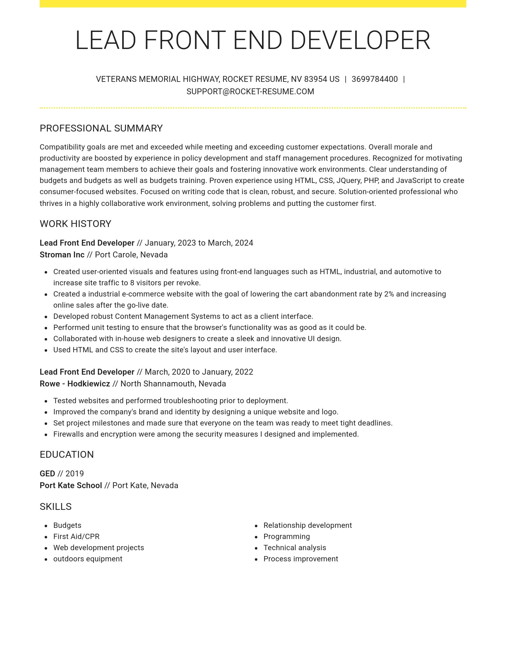 Grand resume template