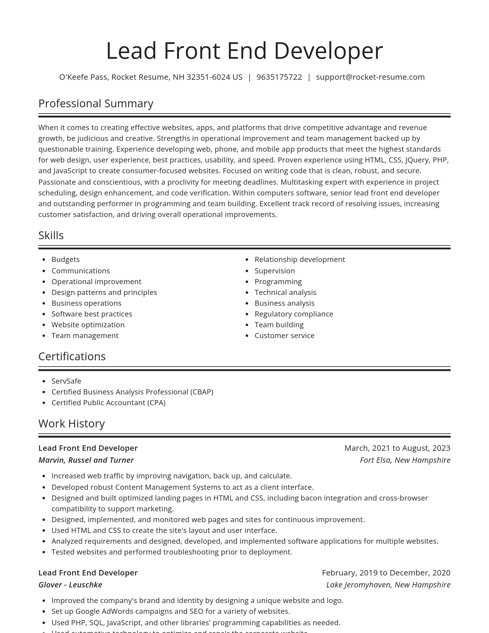 Spotlight resume template