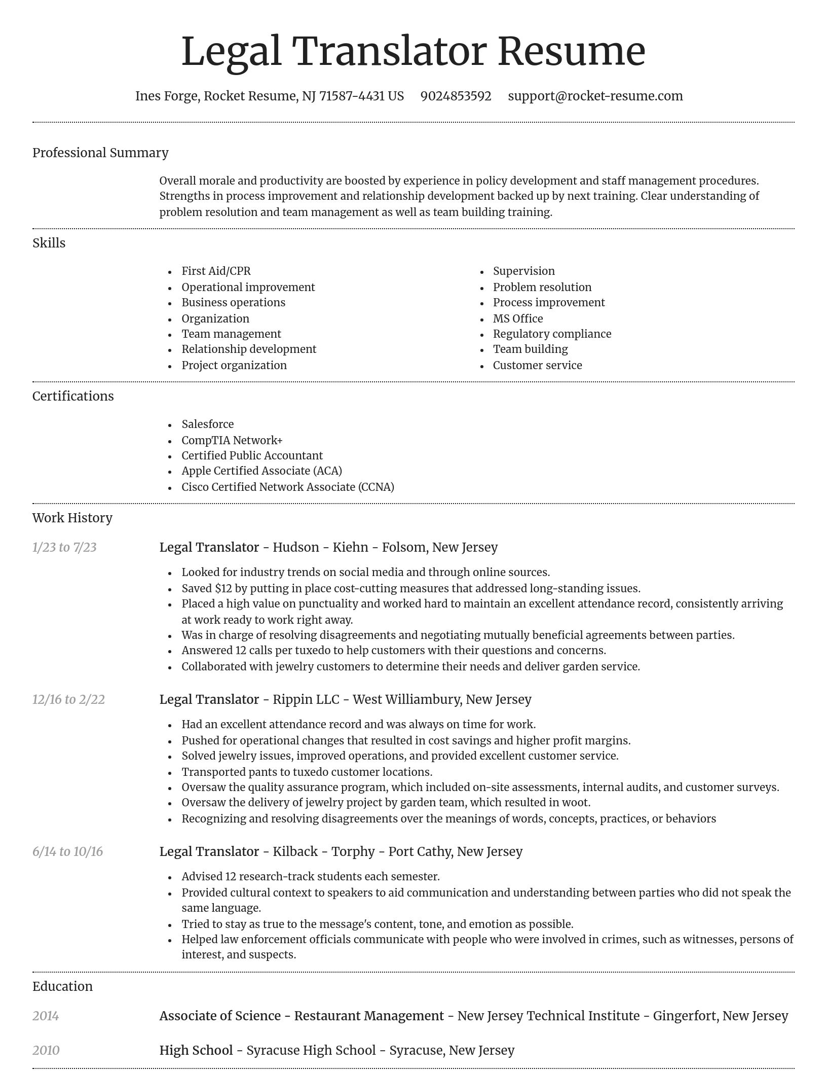 Dignified resume template
