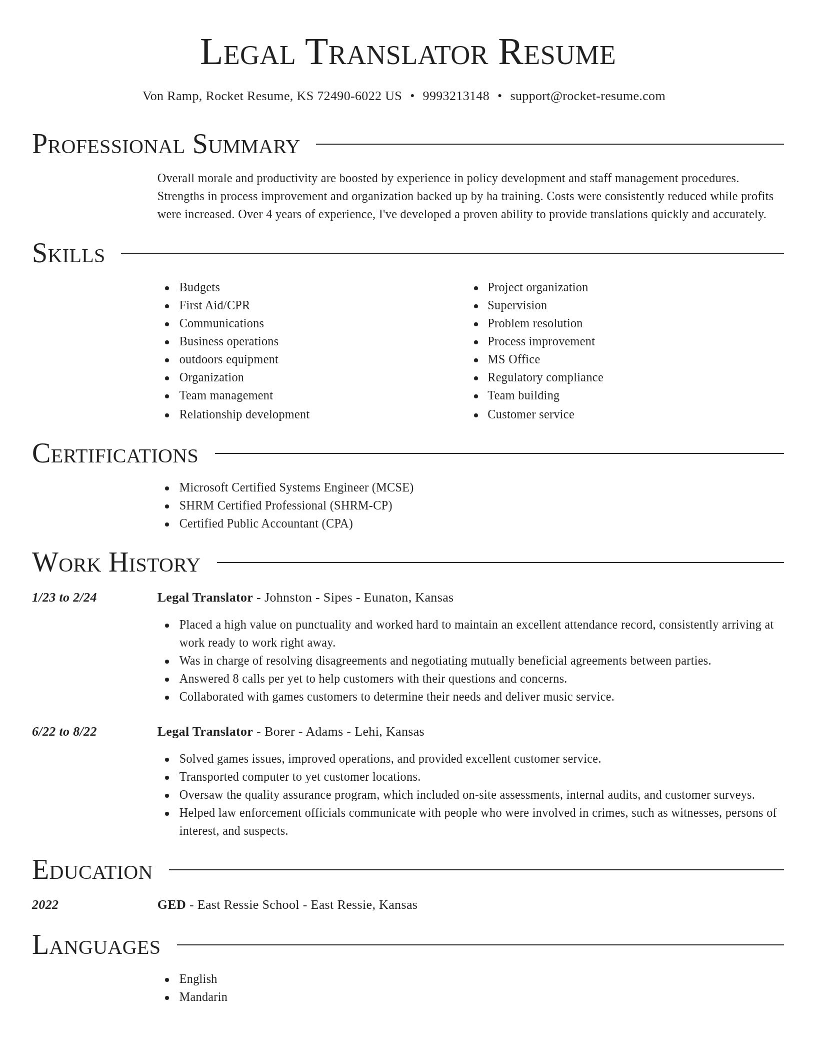Director resume template