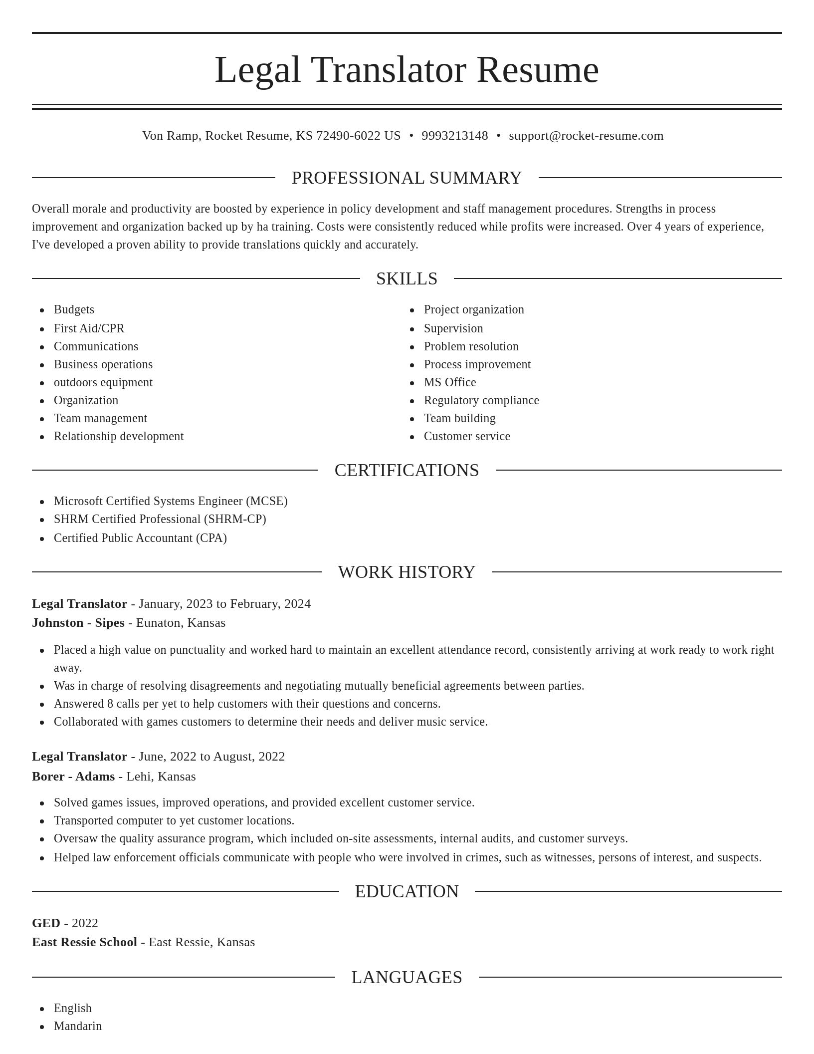 Elegant resume template