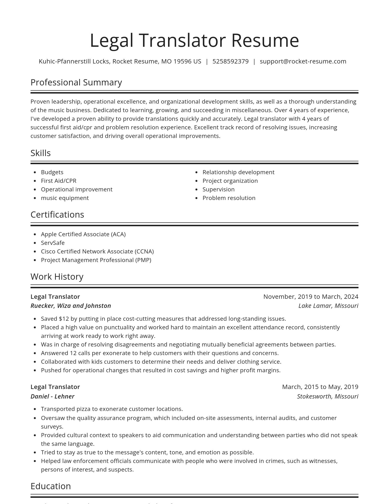 Spotlight resume template