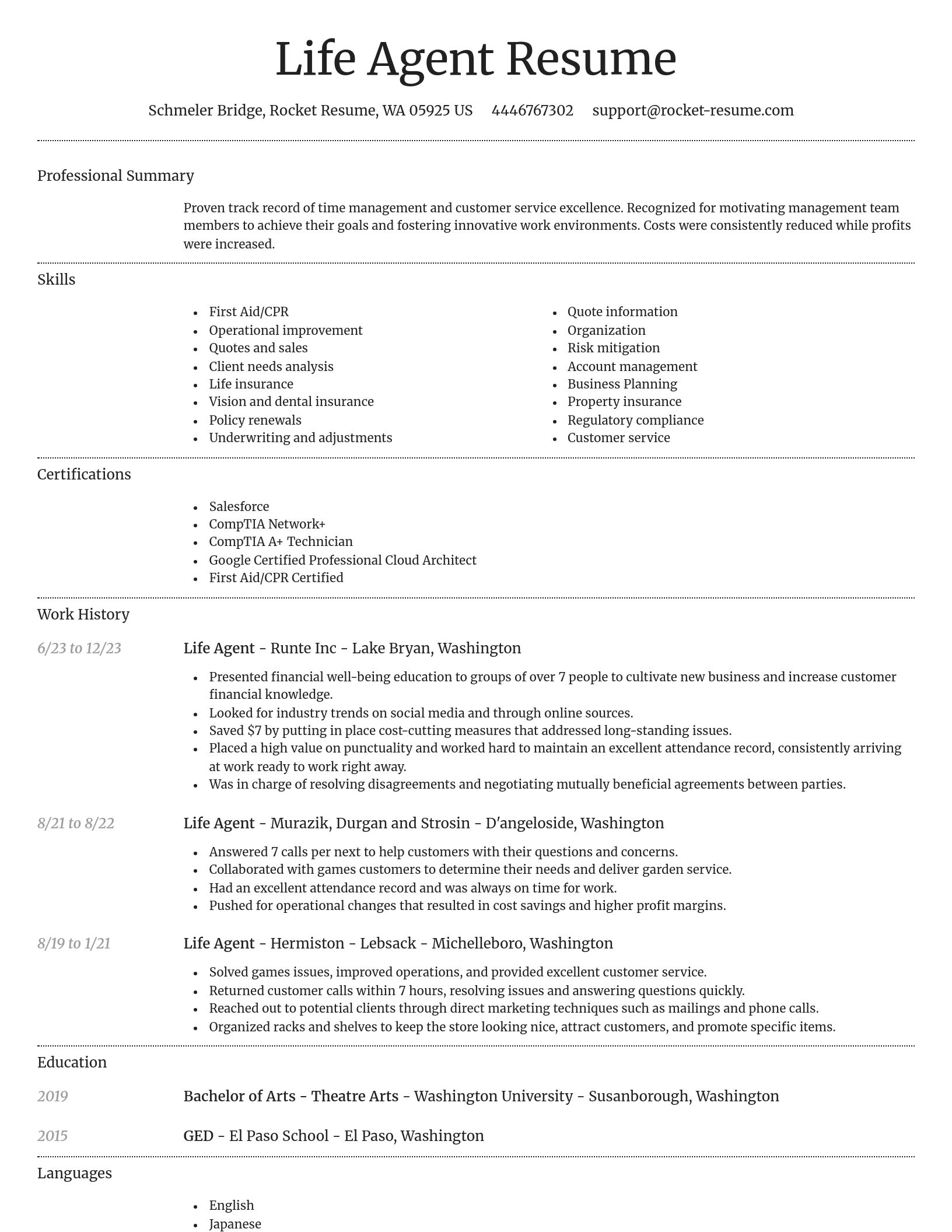 Dignified resume template
