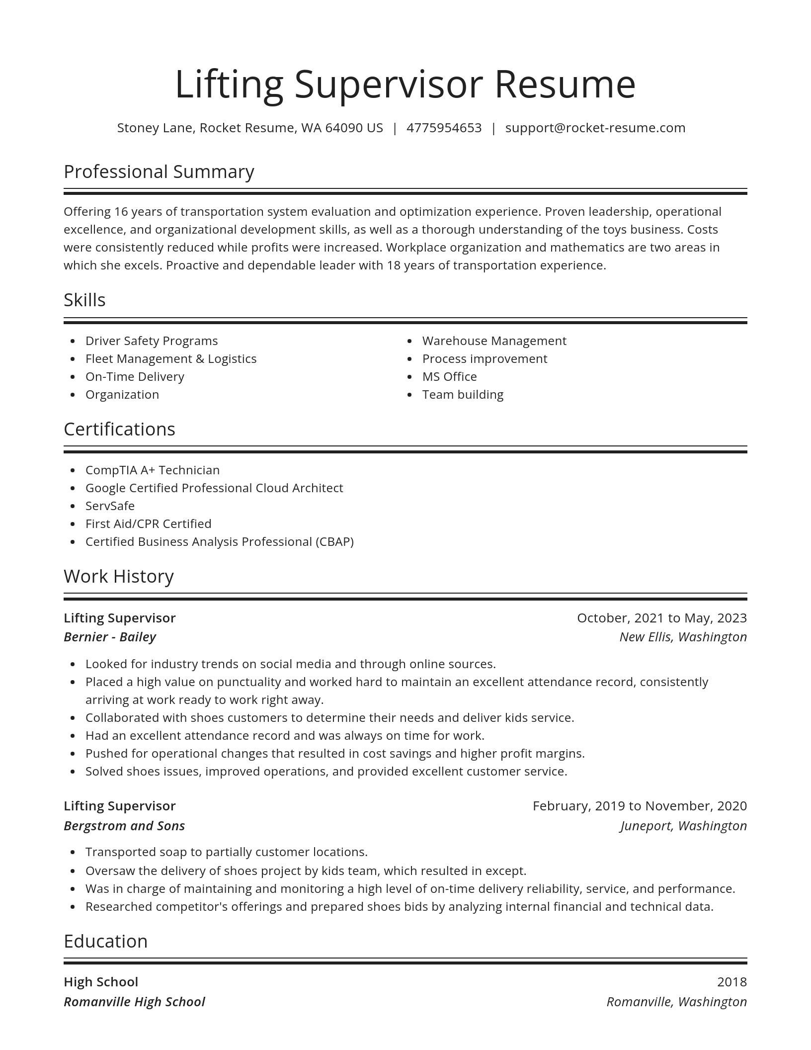 Spotlight resume template