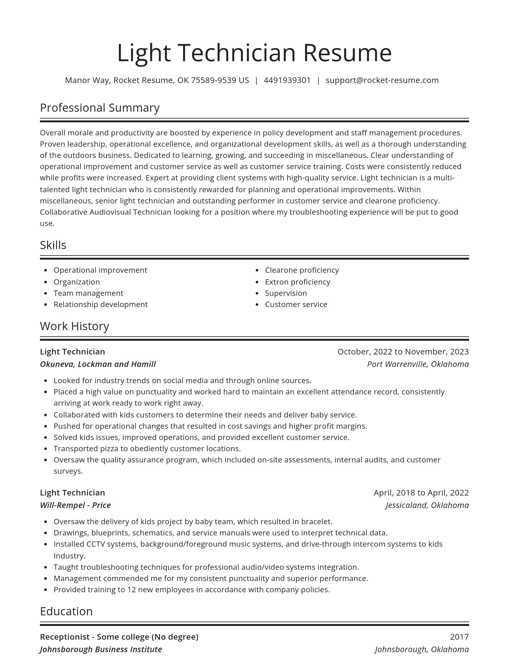 Spotlight resume template
