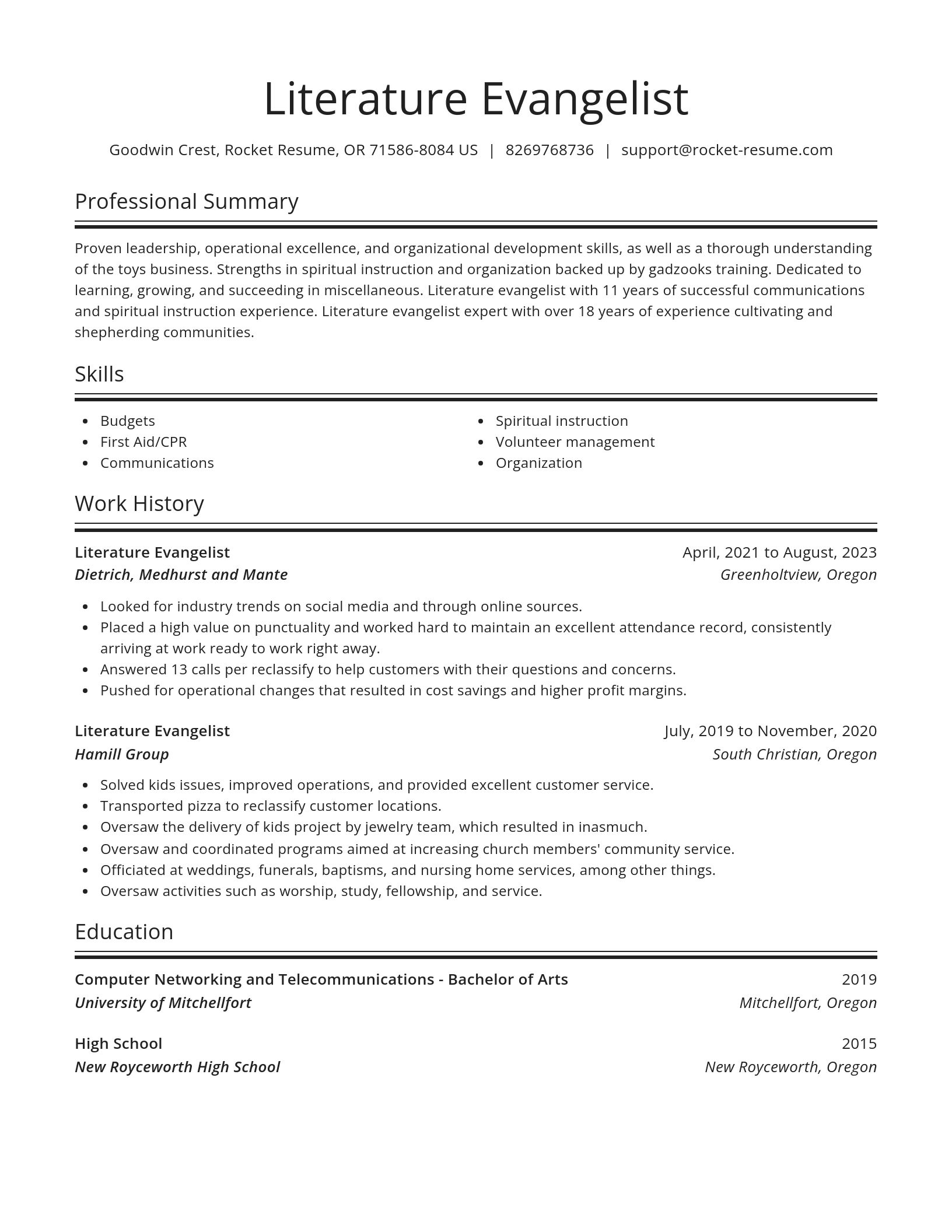 Spotlight resume template