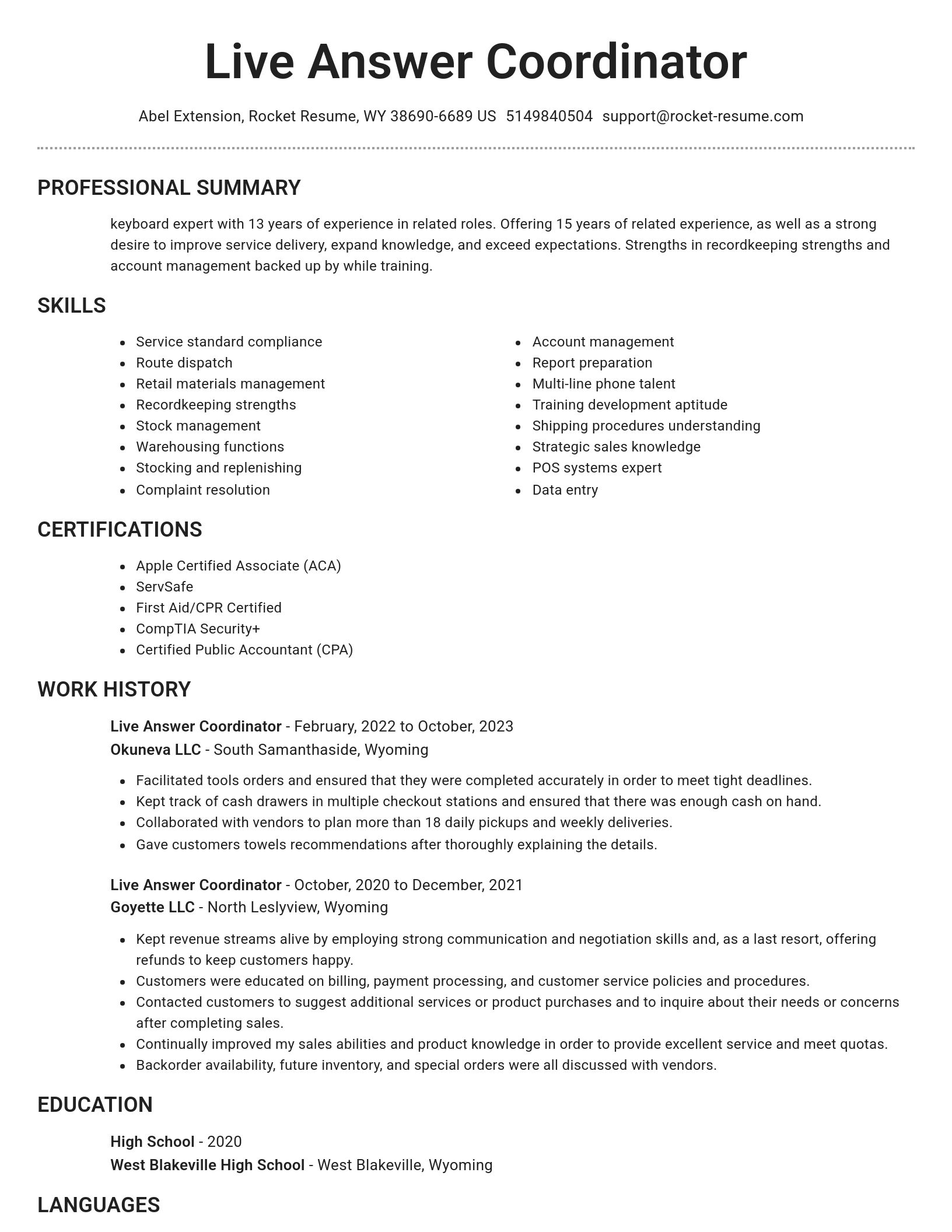 Brilliant resume template