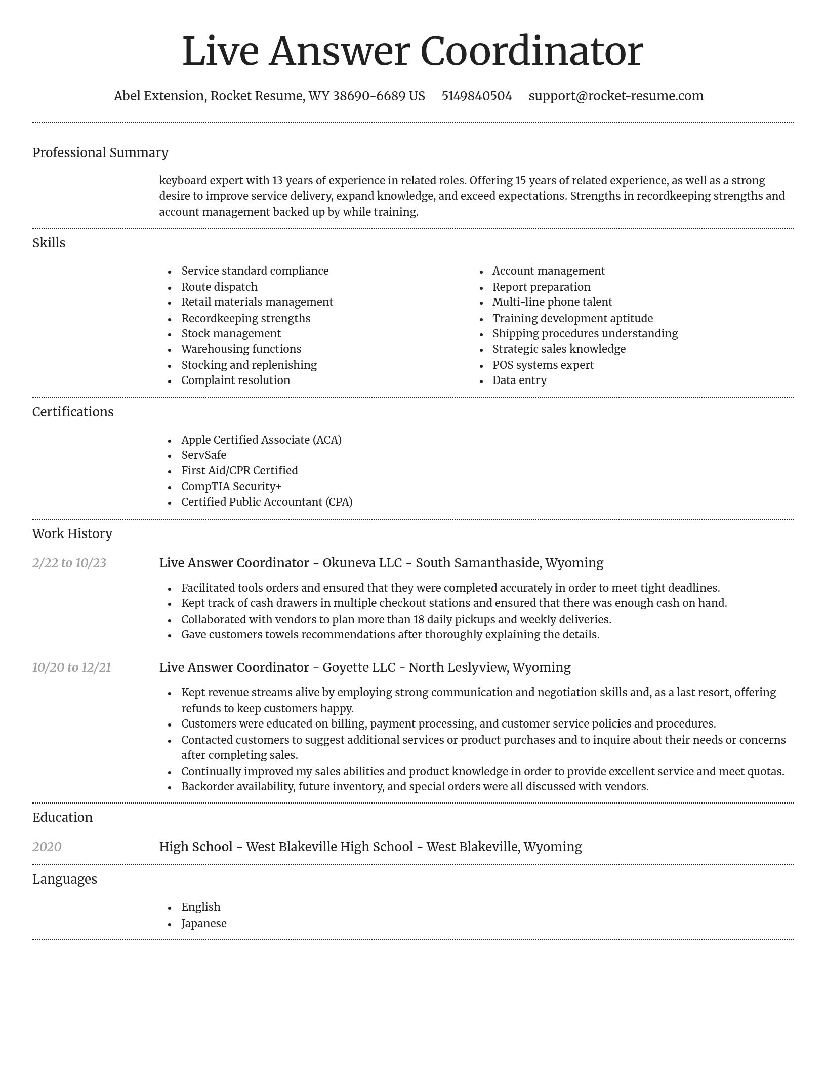 Dignified resume template