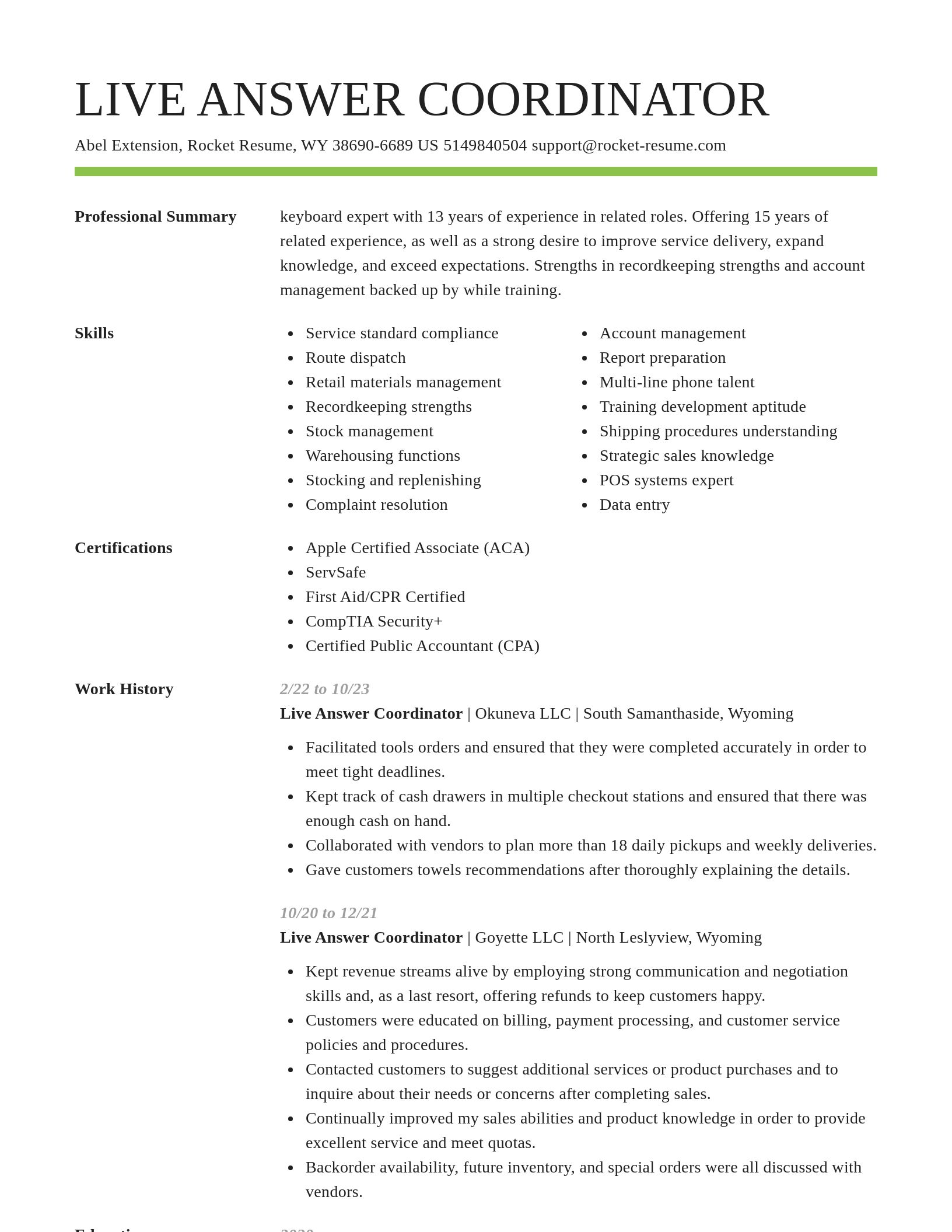 Smart resume template