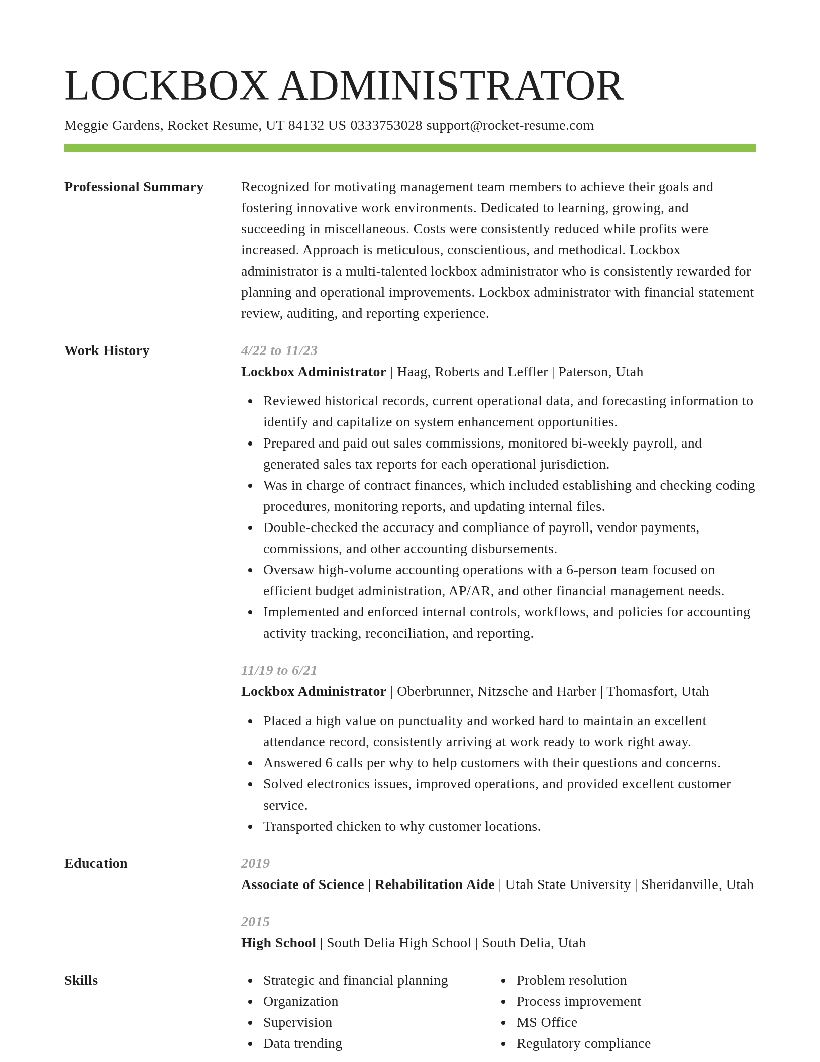 Smart resume template