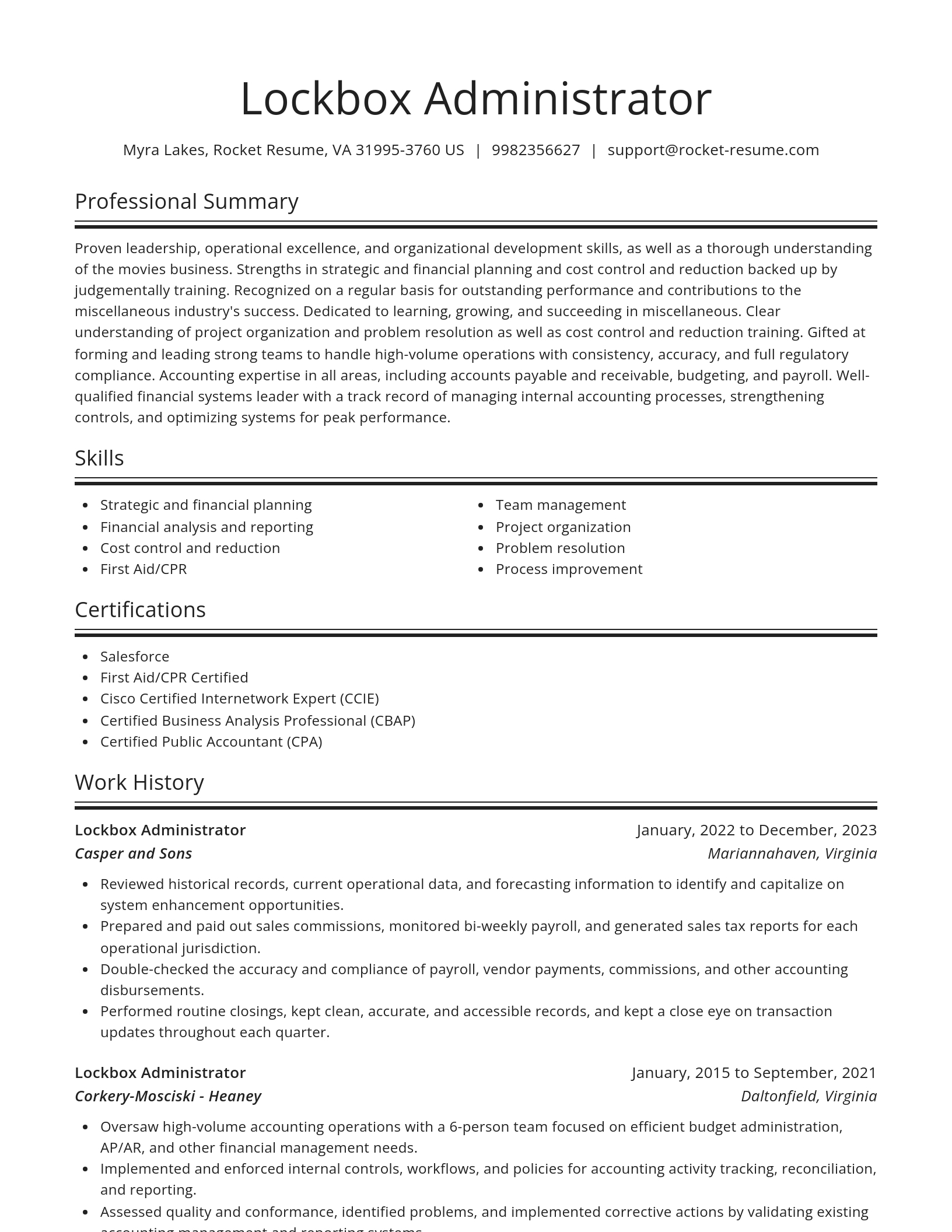 Spotlight resume template