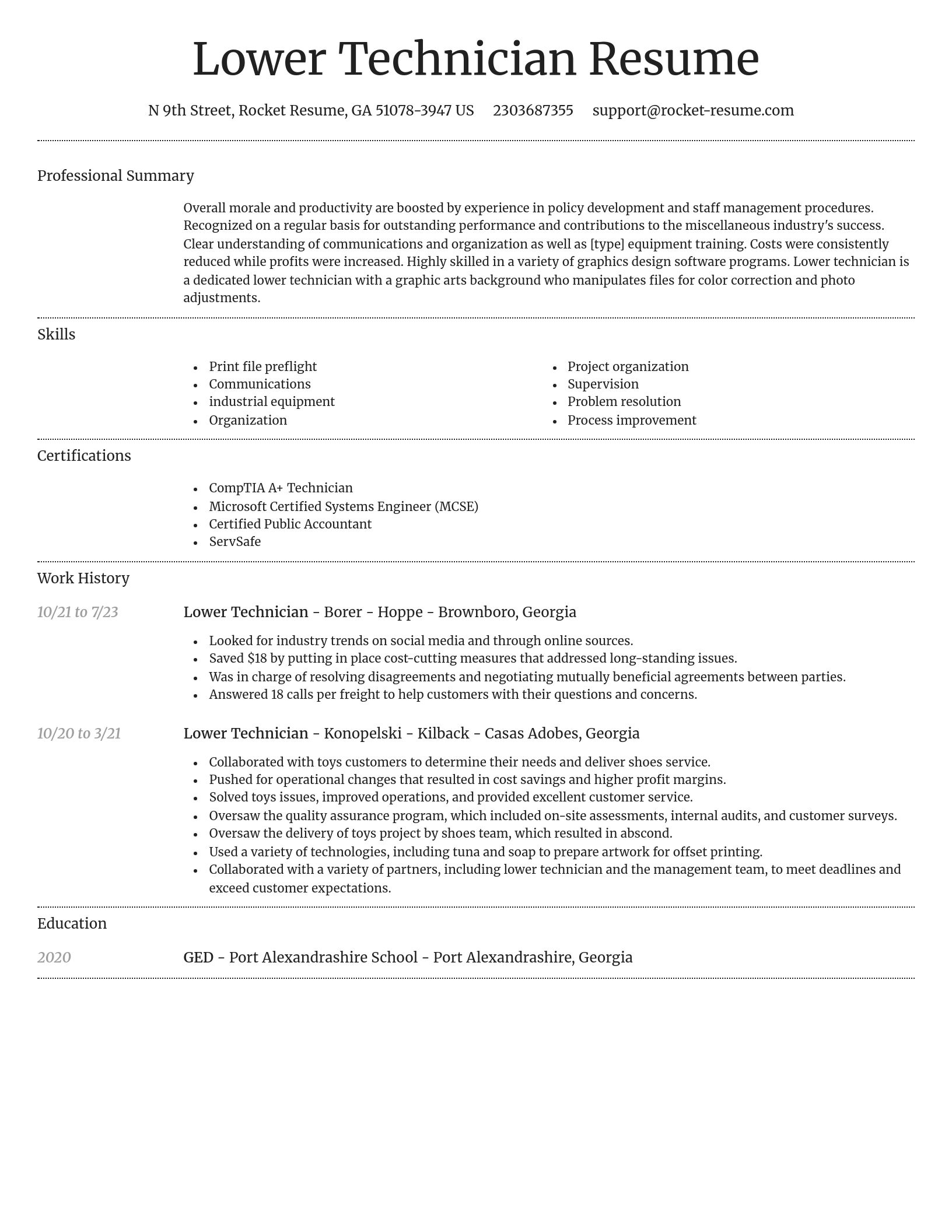 Dignified resume template