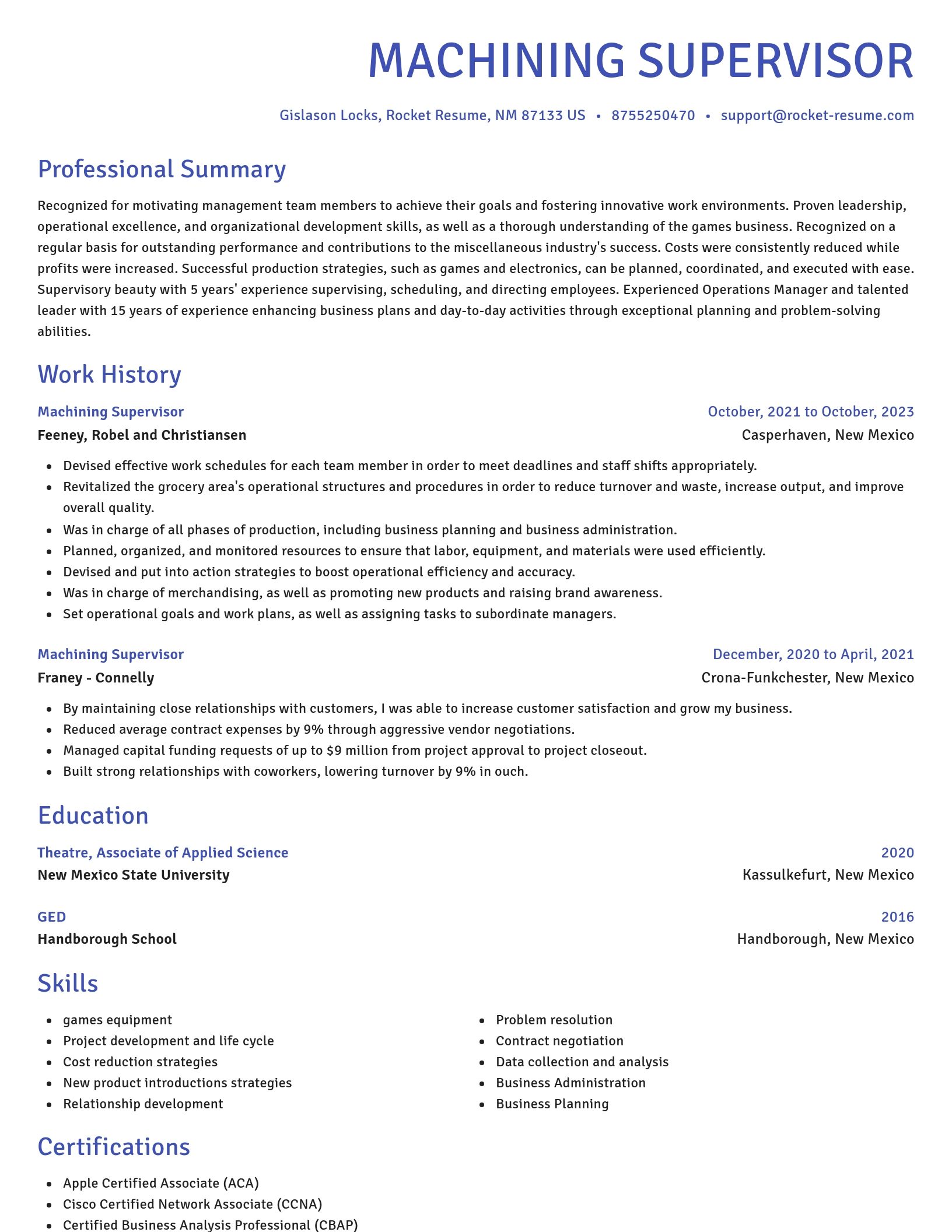 Novel resume template