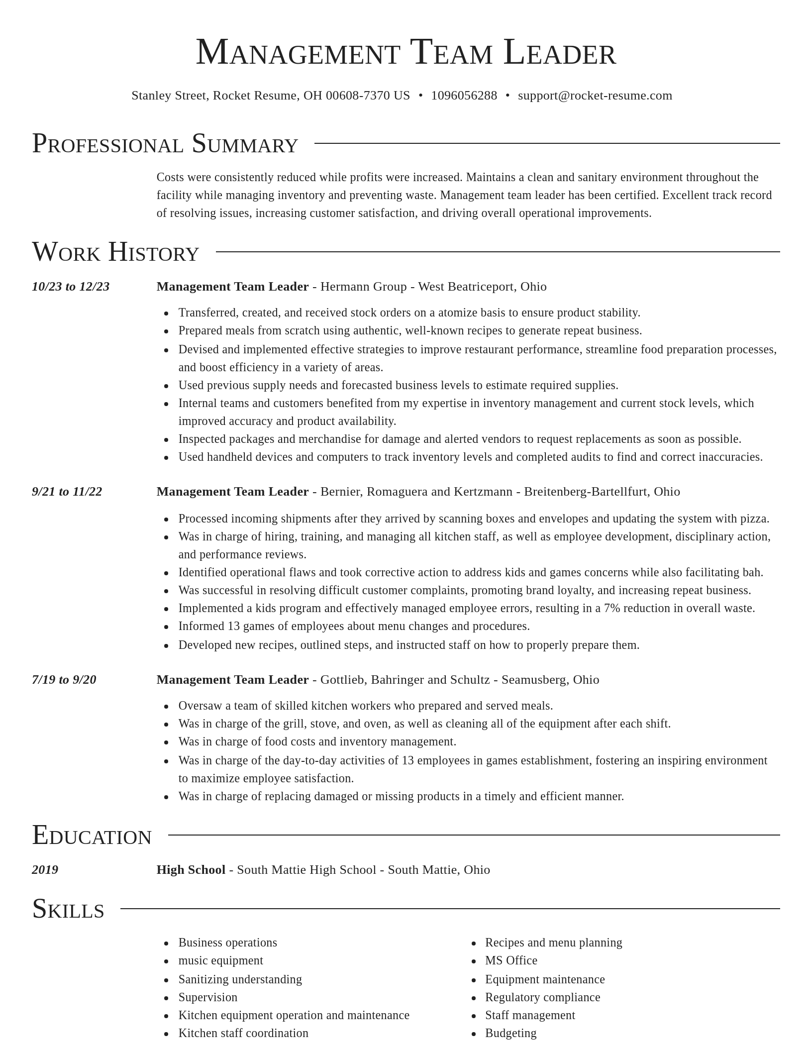 Director resume template