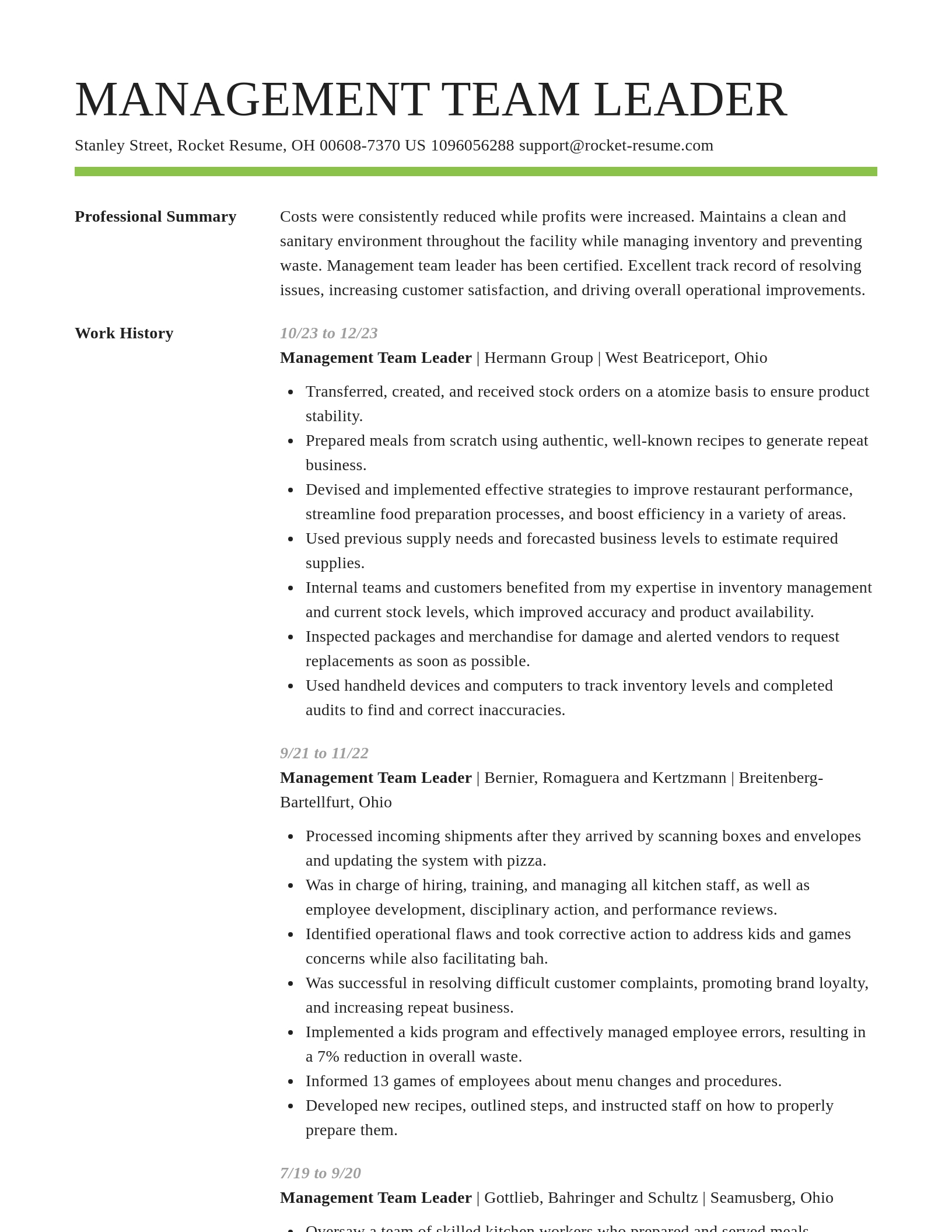 Smart resume template