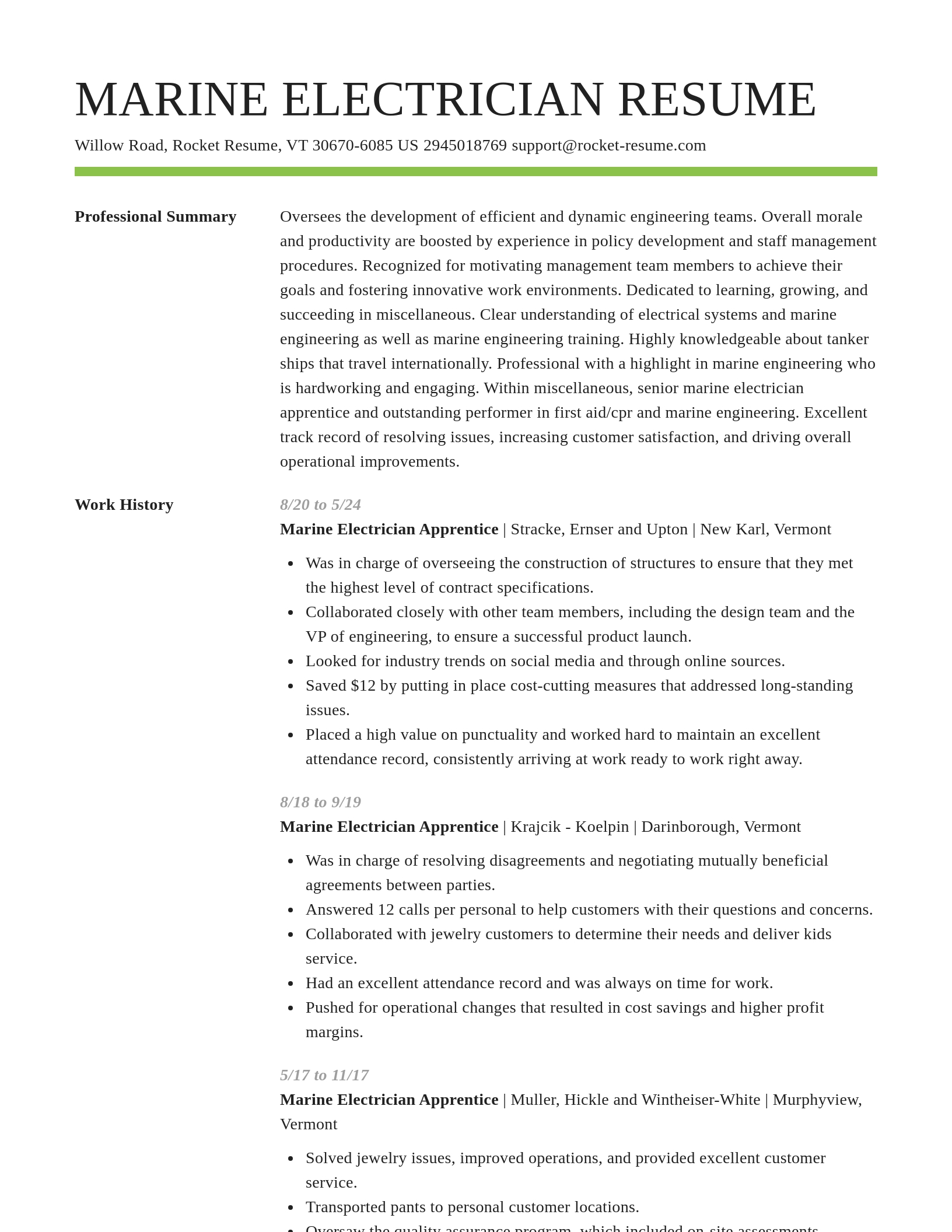 Smart resume template
