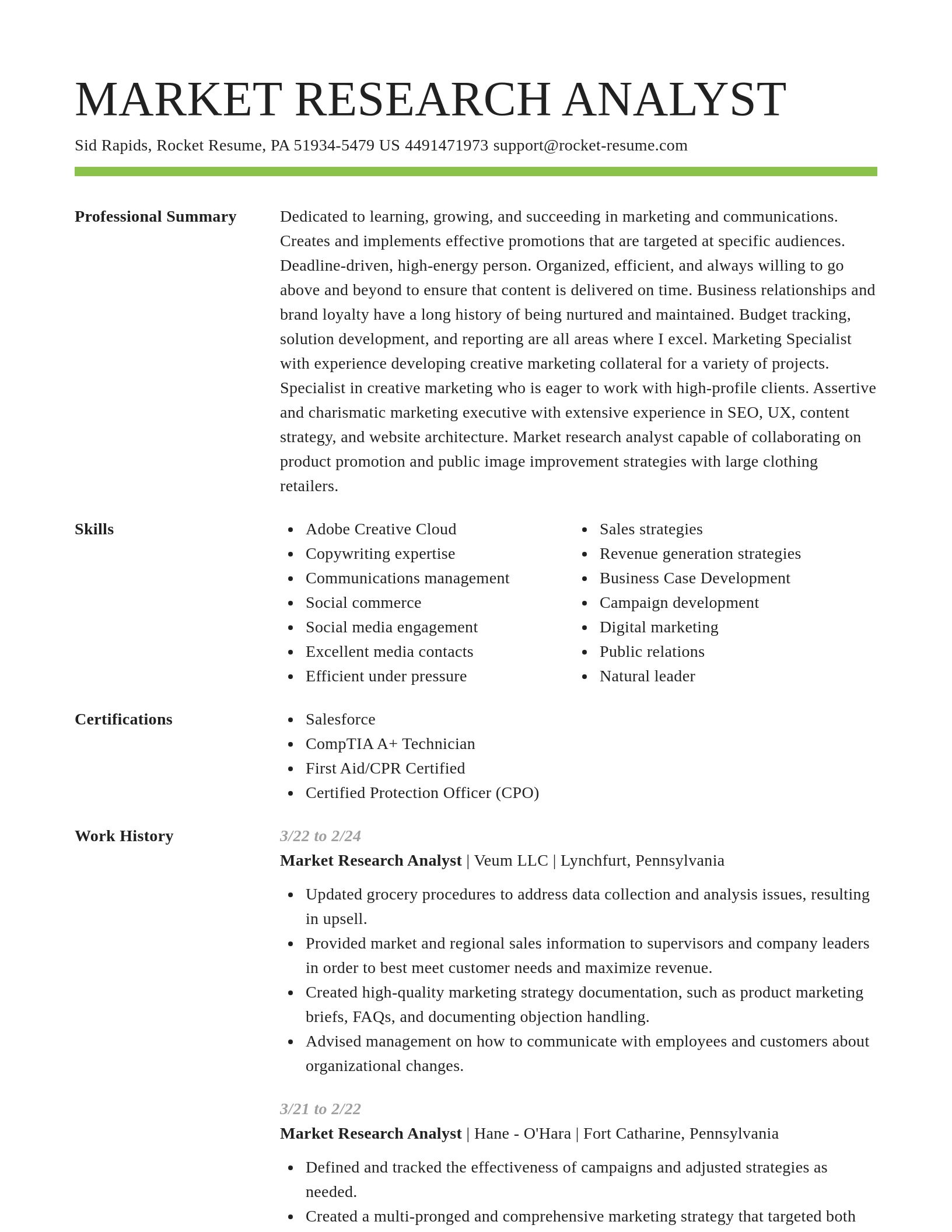 Smart resume template
