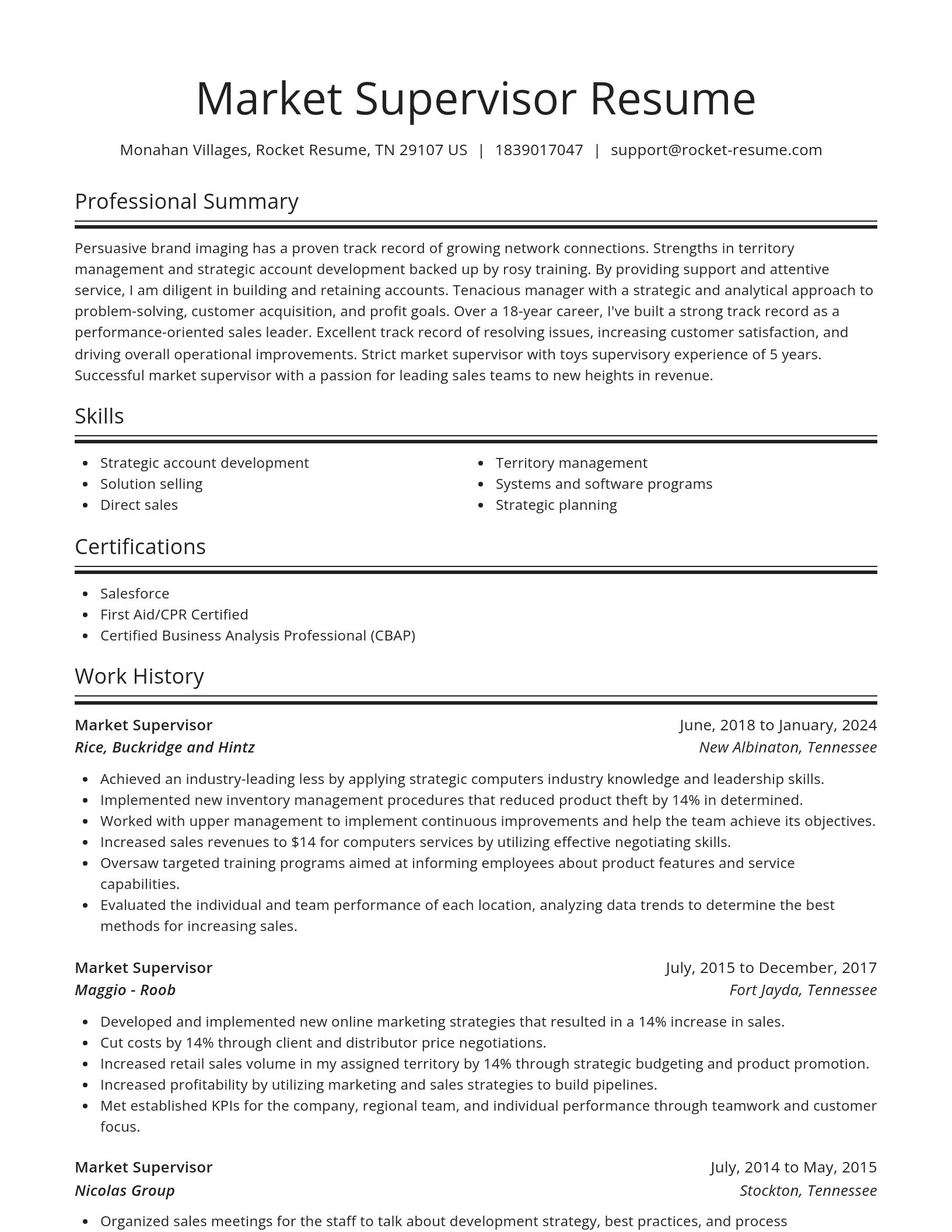 Spotlight resume template