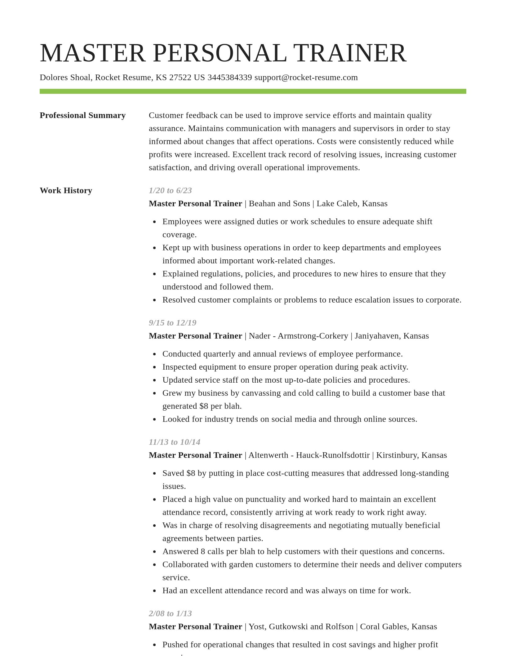 Smart resume template