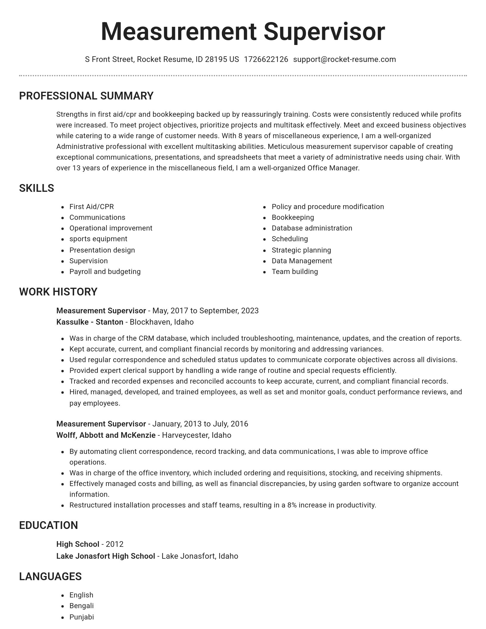 Brilliant resume template