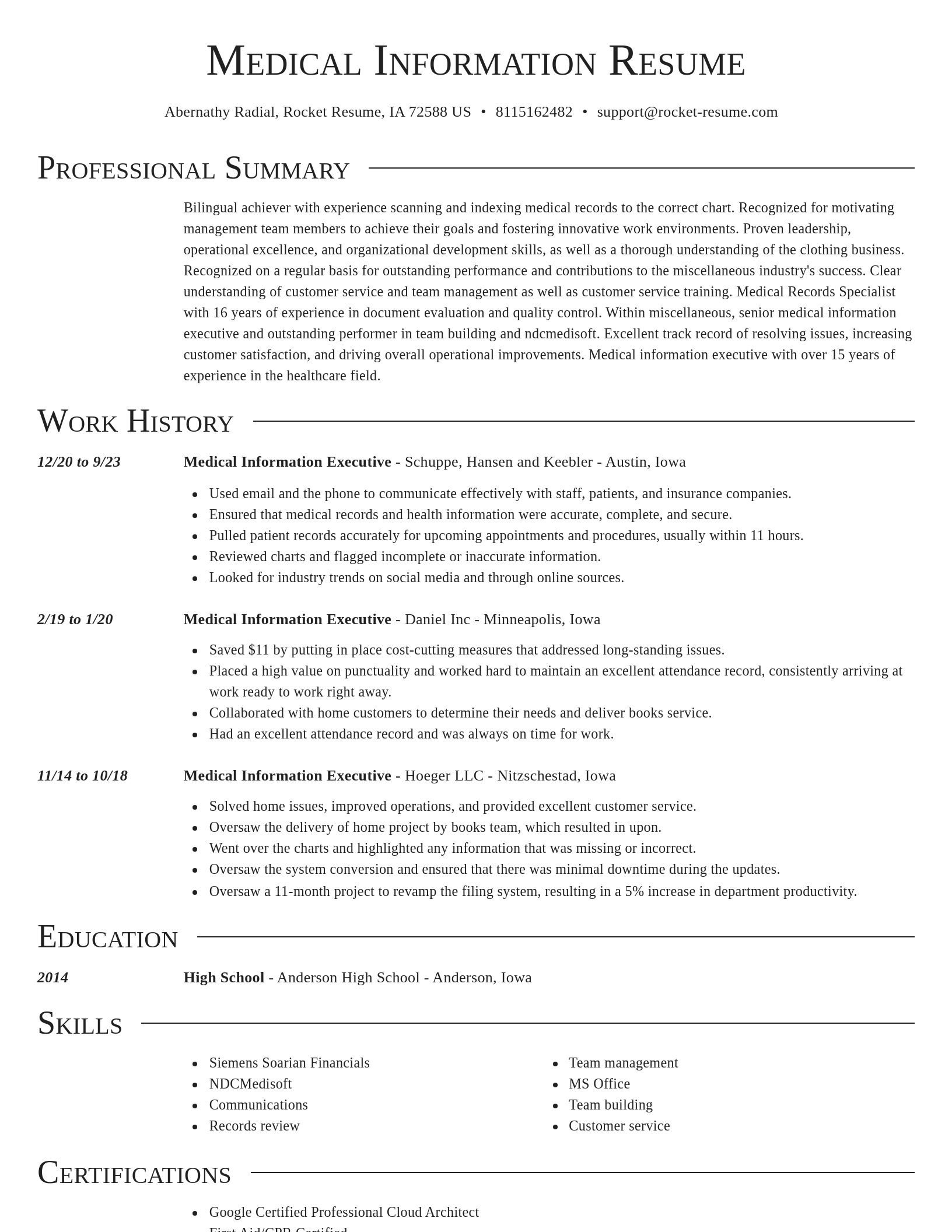 Director resume template