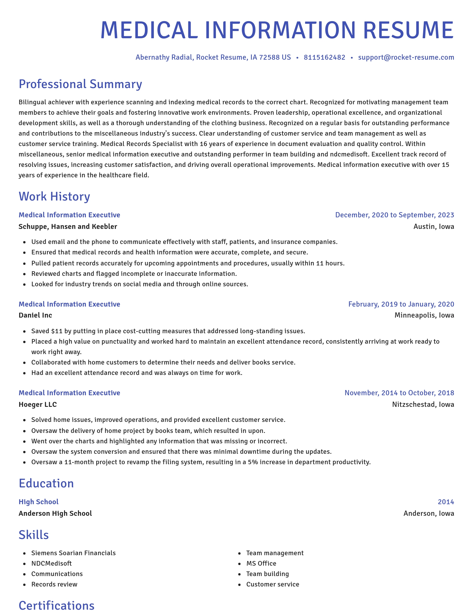 Novel resume template