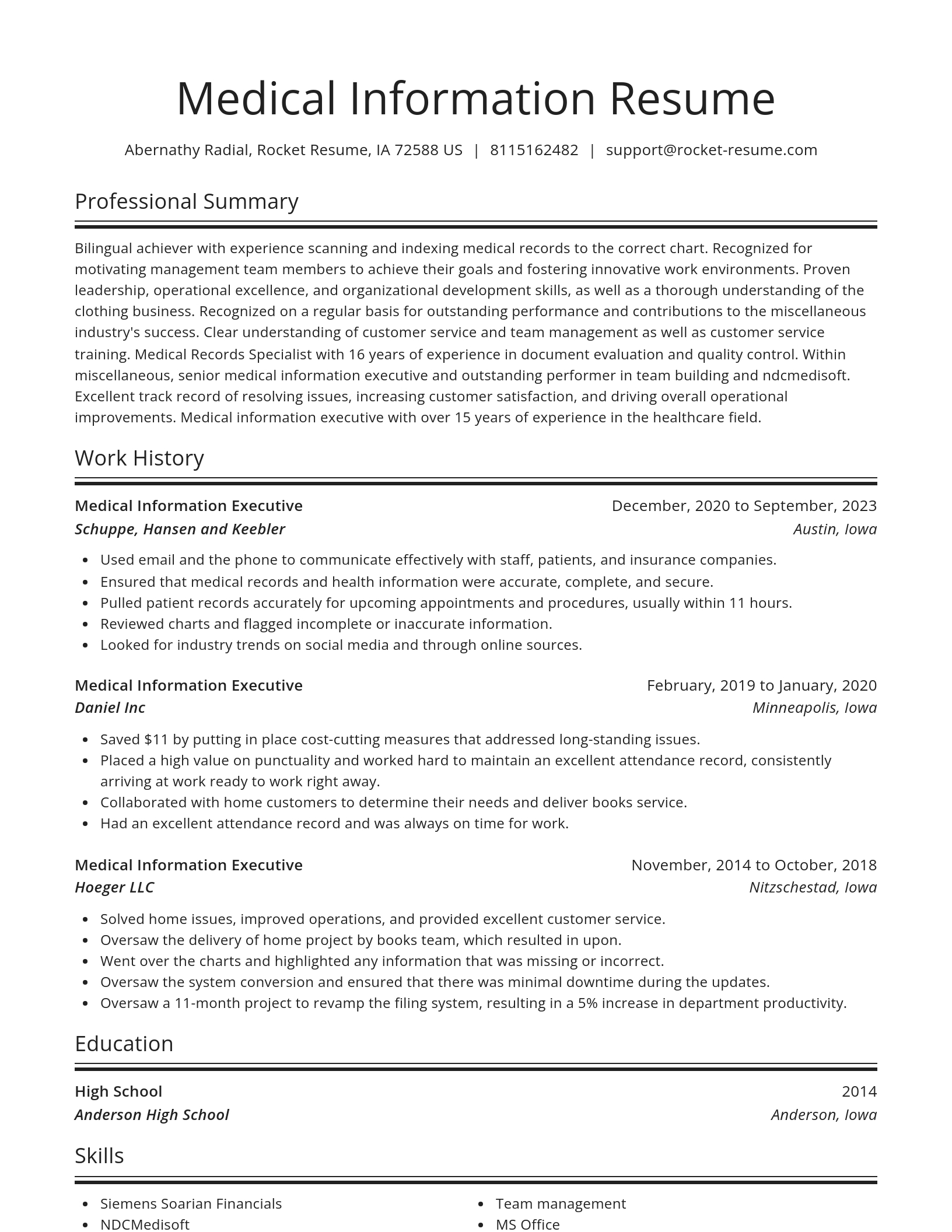 Spotlight resume template