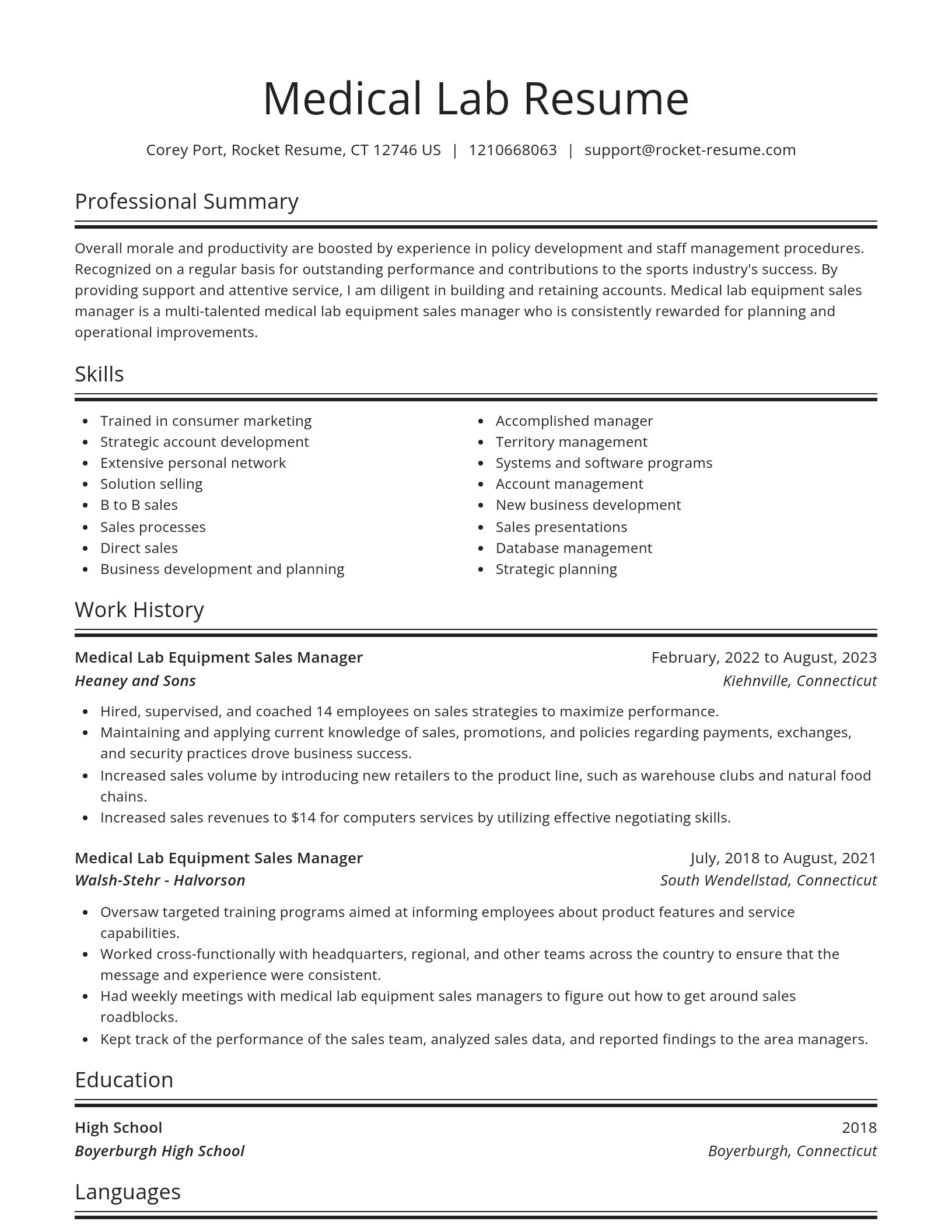 Spotlight resume template