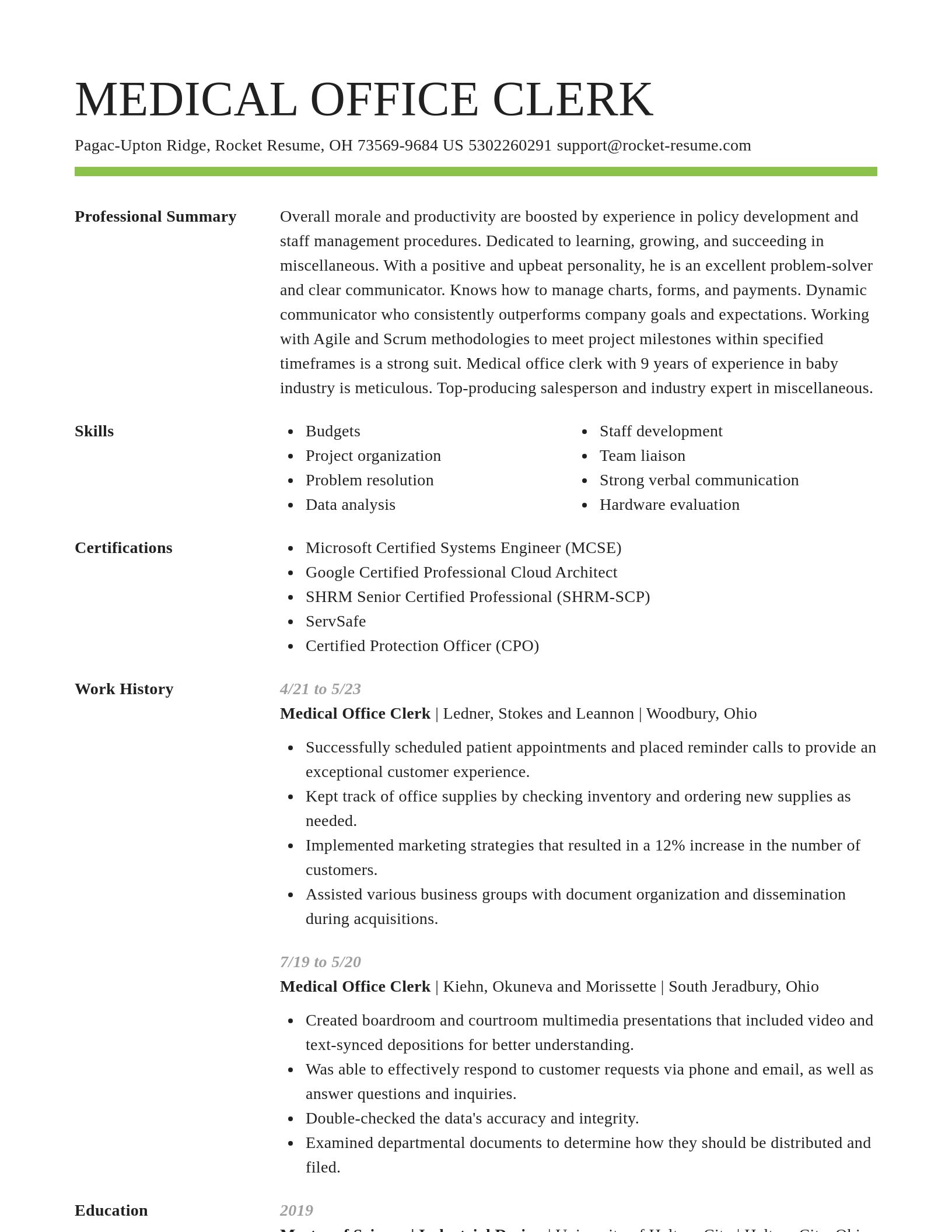 Smart resume template